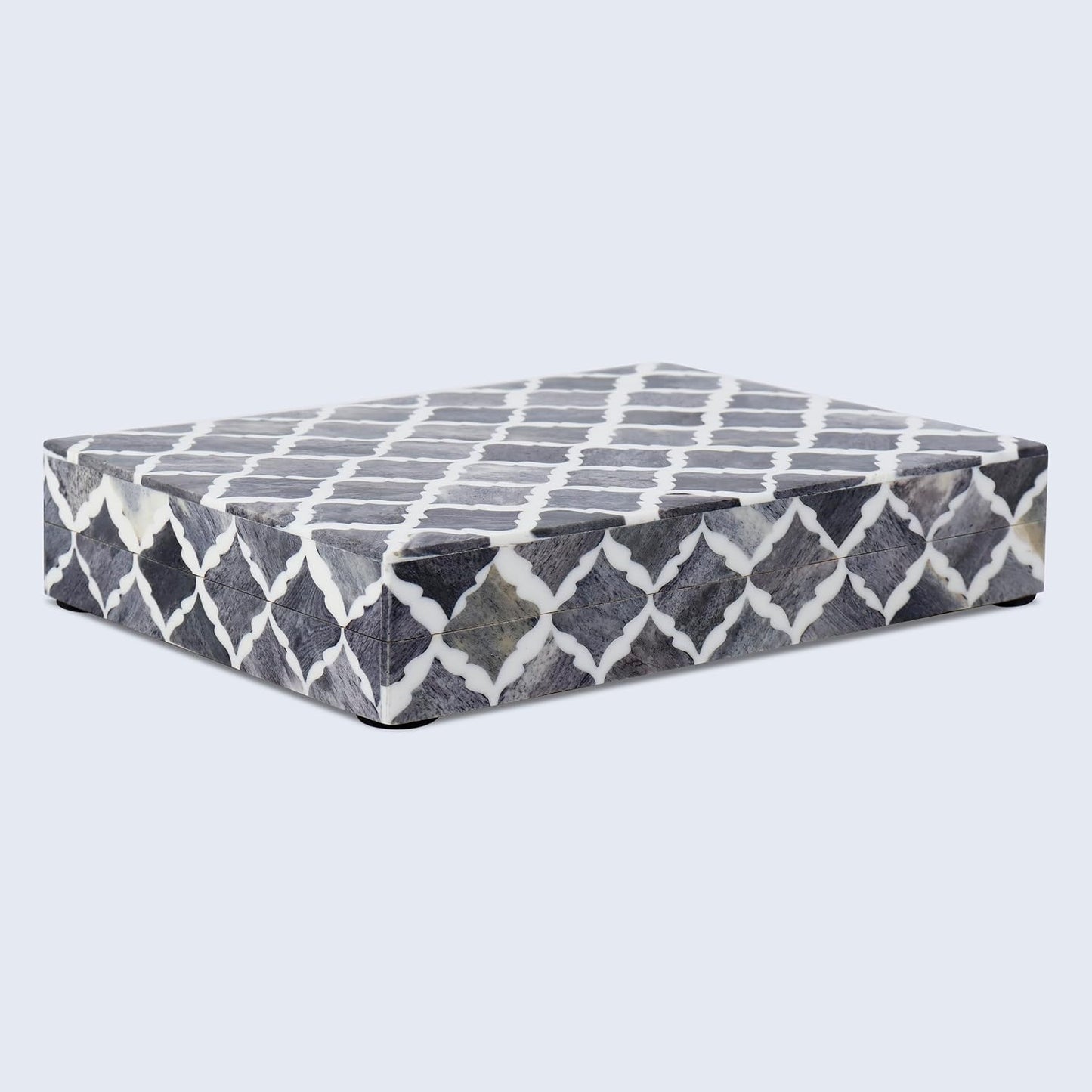 Moroccan Photo Storage Box Organizer / MUMTAZ-GREY / 6 x 8 x 1.5