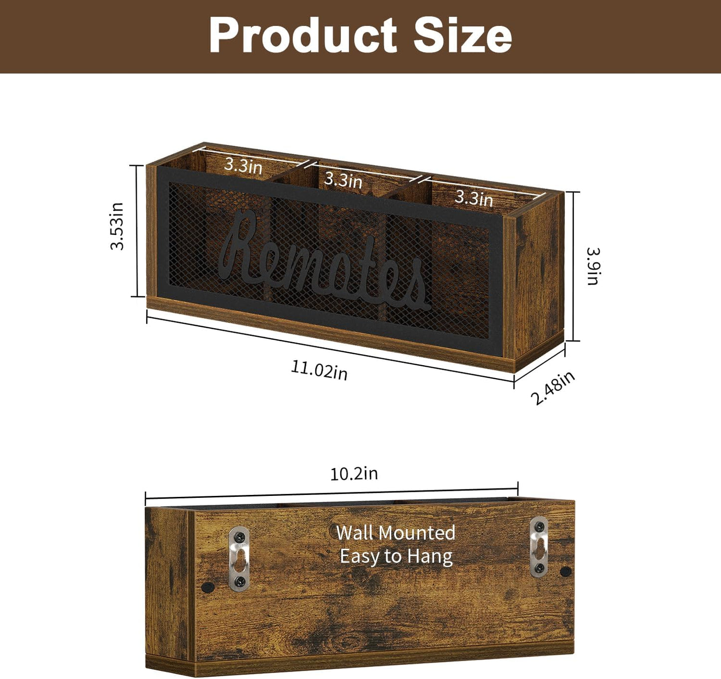 Remote Control Holder / Brown - Style A / Large