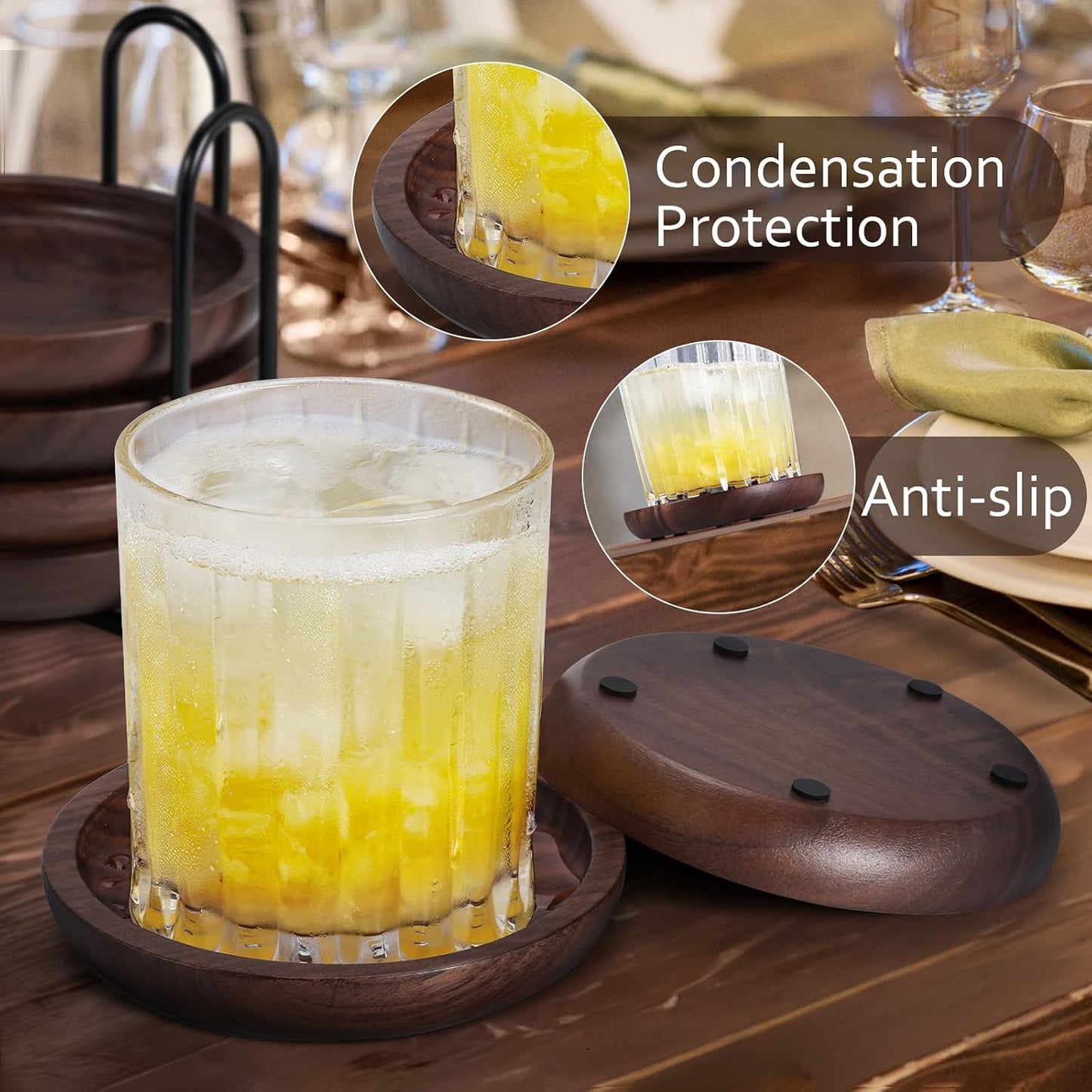 Holder / Natural / 4 Inch / Set of 4
