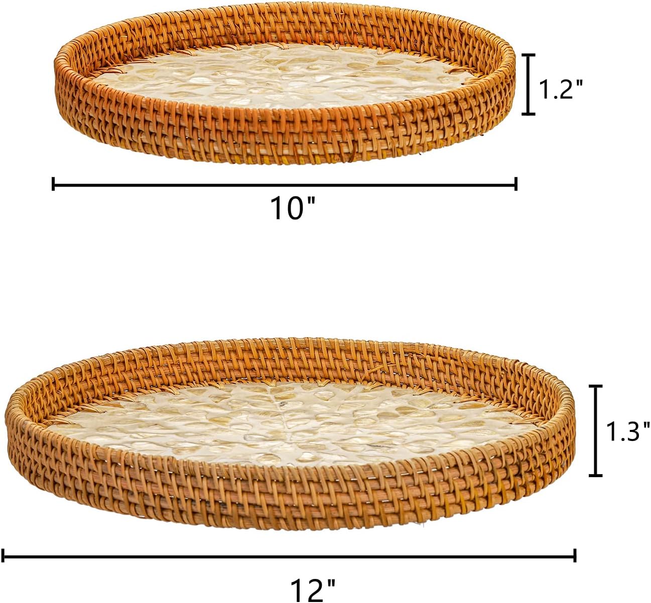 Round Rattan Tray / Set of 2