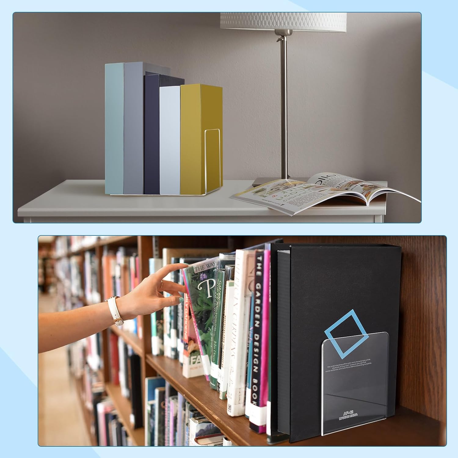 Plastic Book Ends Bulk Acrylic Bookends / Clear / Set of 32
