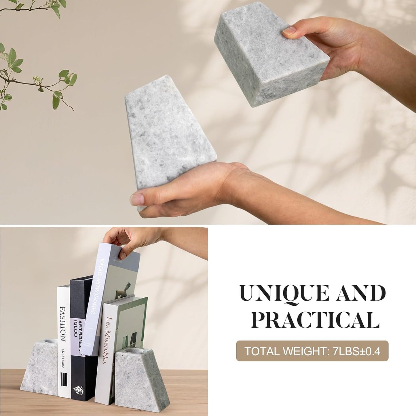 Stone Book Stopper / Grigio Fantasy / Natural