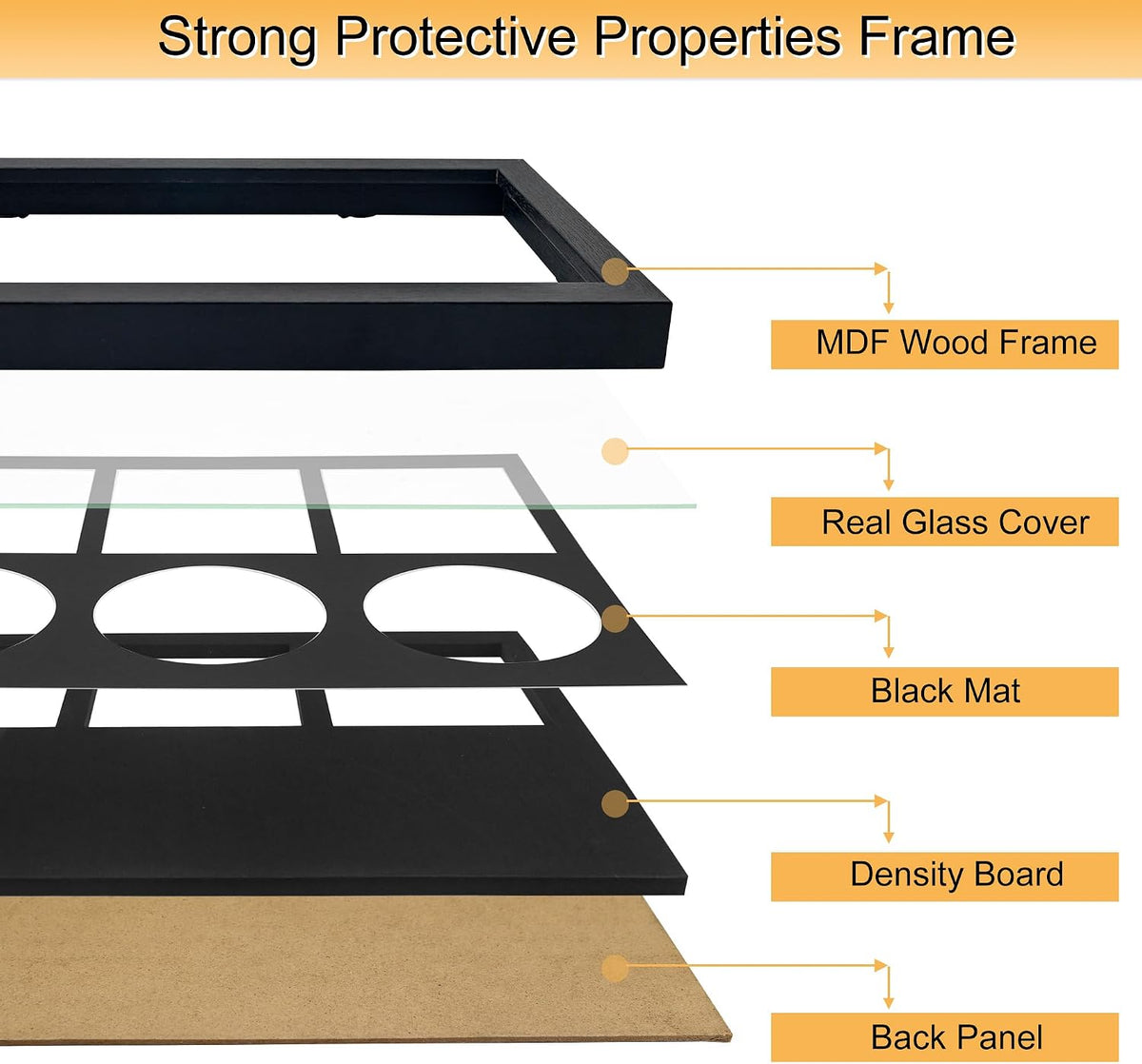Signed CD Music Display Frame for Wall Mounting | wall cd holder Holds 3 CD/DVD Jewel Cases with Real Glass and Black