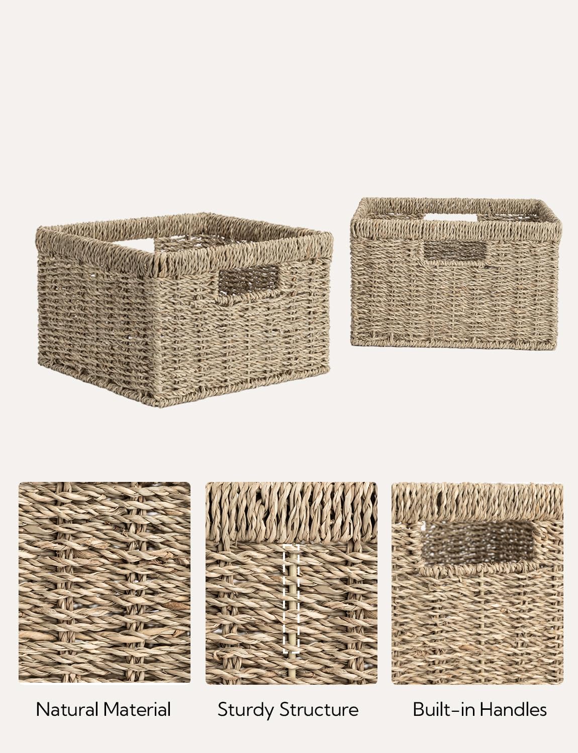 Wicker Storage Baskets / Natural