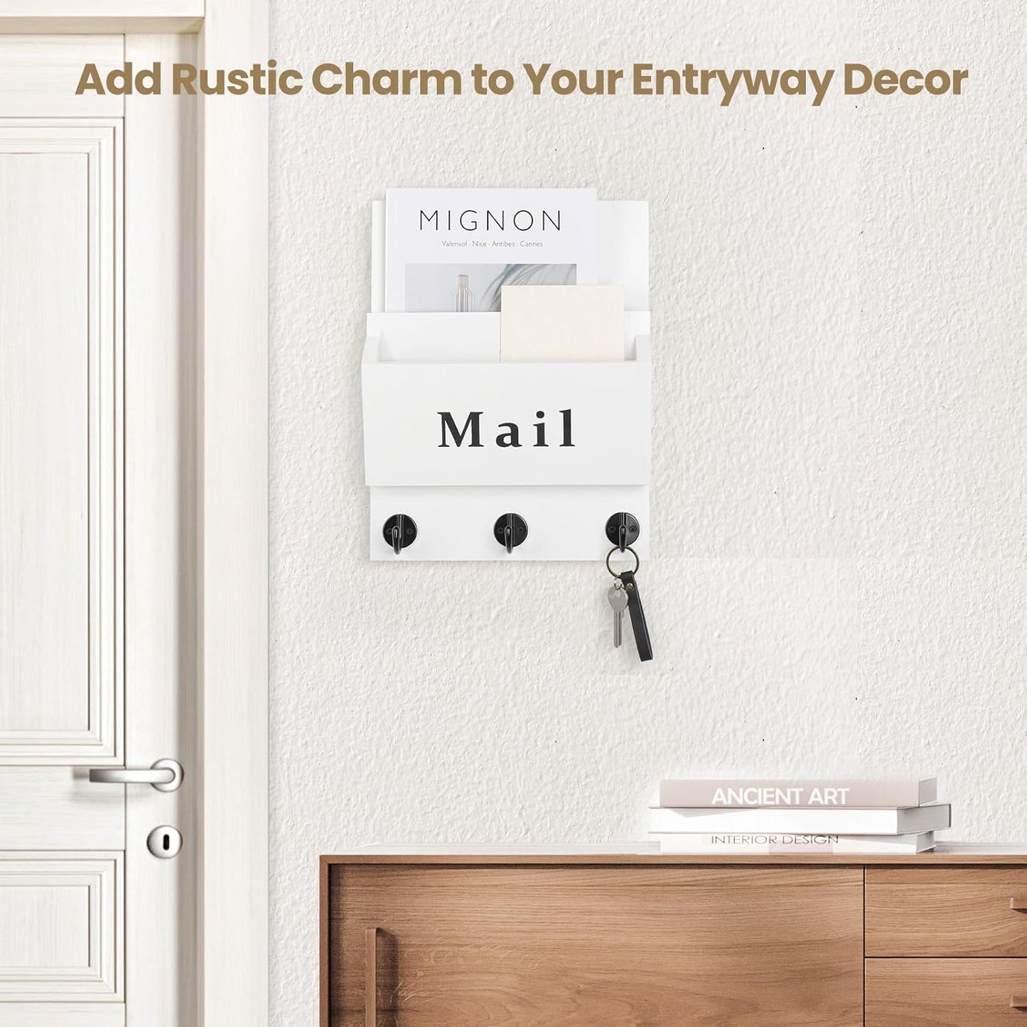 Mail and Key Holder / White / 8.86 x 11.42