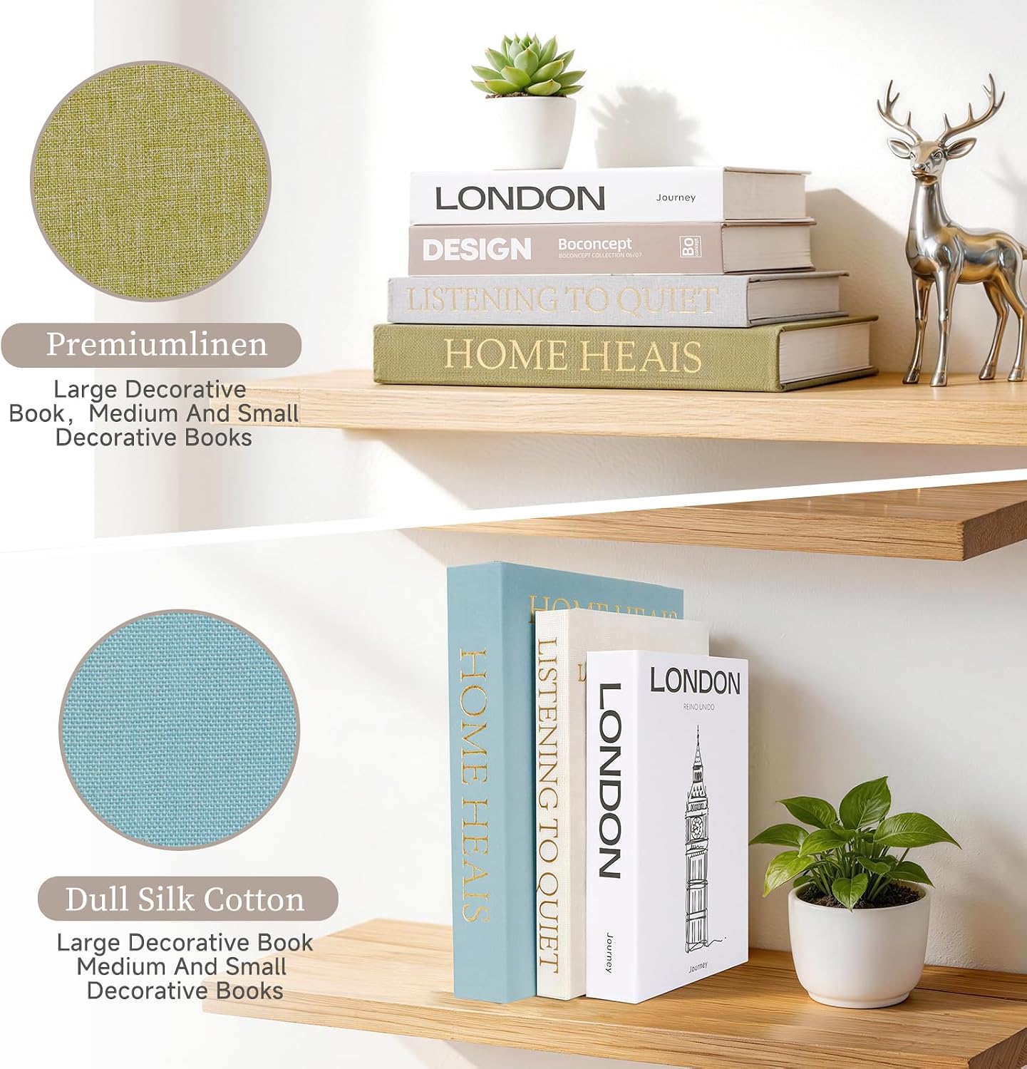Faux Decorative Books / Light Blue-beige-taupe-white / Set of 4