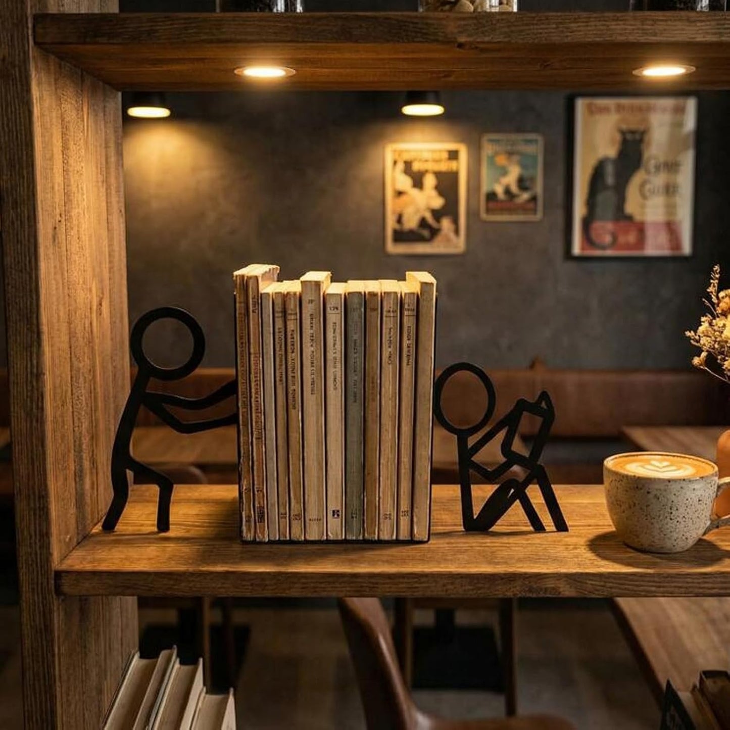 Bookends Decorative Metal Unique Cool Home Desk Bookend Funny Books / Sitting Little Figure Design