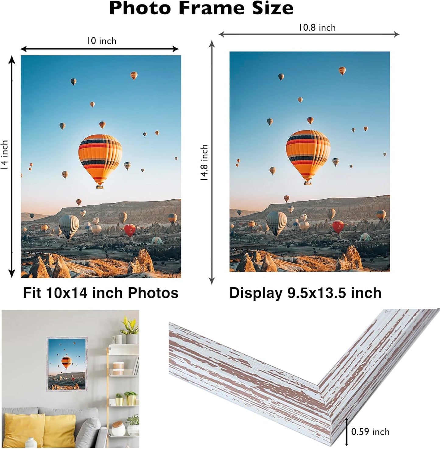 JCJMY 10x14 Picture Frame Set of 6 for 30 x 40cm Diamond Art Painting, Wall Mounting Horizontally or Vertically, 10 x