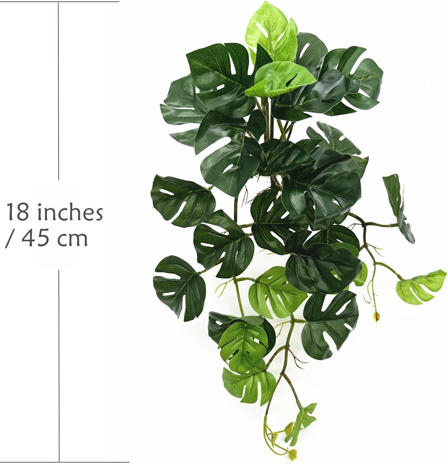 Fake Plants Hanging Small Faux Potted Ivy Vine Artificial Monstera Mini / Monstera Plant - Green