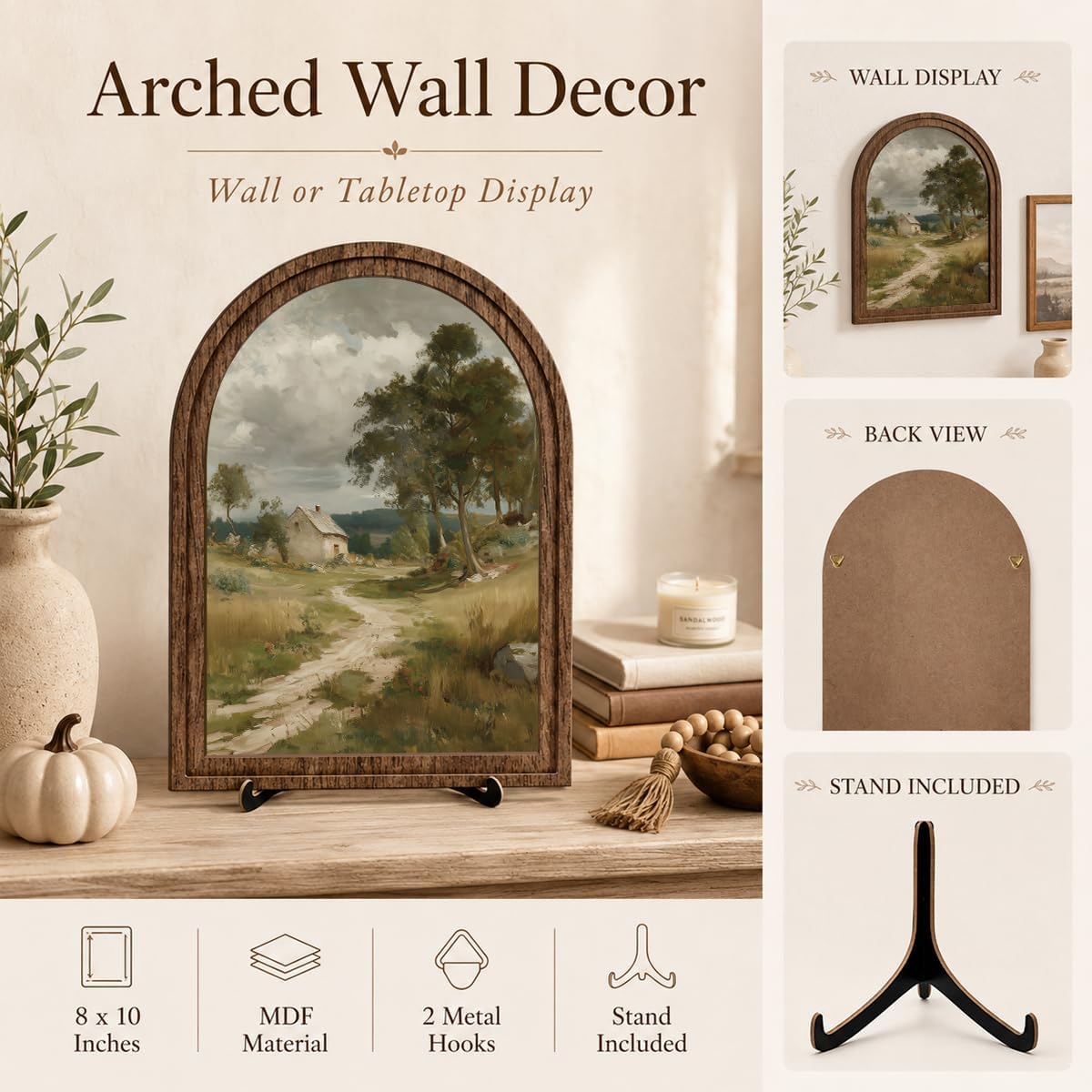 Arched Wooden Frame Farmhouse Artwork / Color_name02