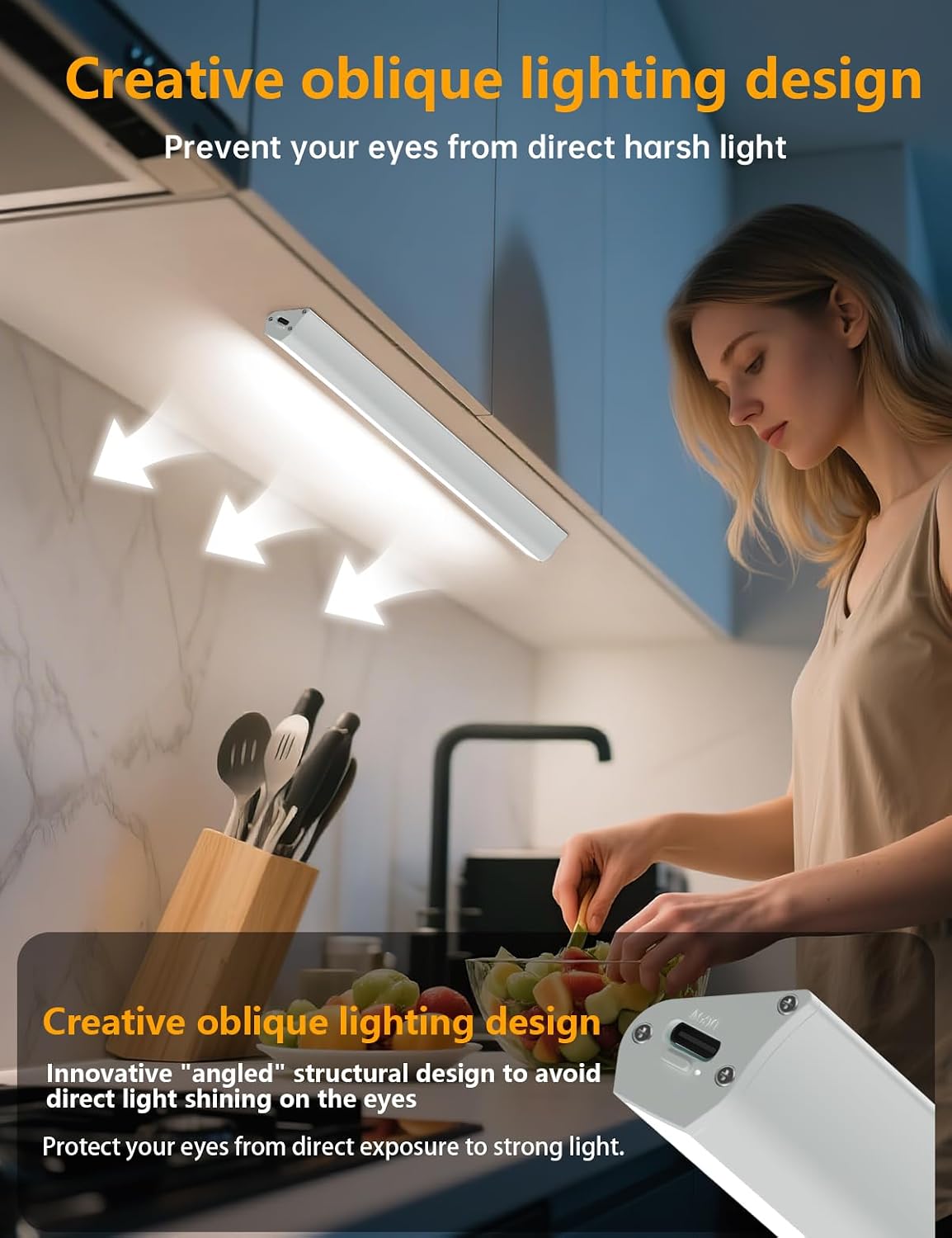 LED Under Cabinet Lighting Wireless, 2400mAh Rechargeable Cabinet Light, Battery Operated, Display Cabinet Lights
