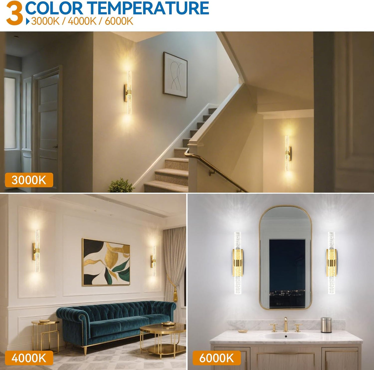 Battery Operated Wall Sconces Set of 2, 10000mAh Gold Rechargeable Wall Lights with Remote, Dimmable Wireless Wall Lamp