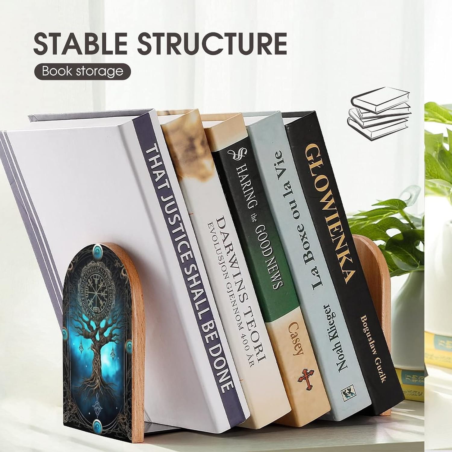 Wood Book Ends / 5 x 3 / Set of 2