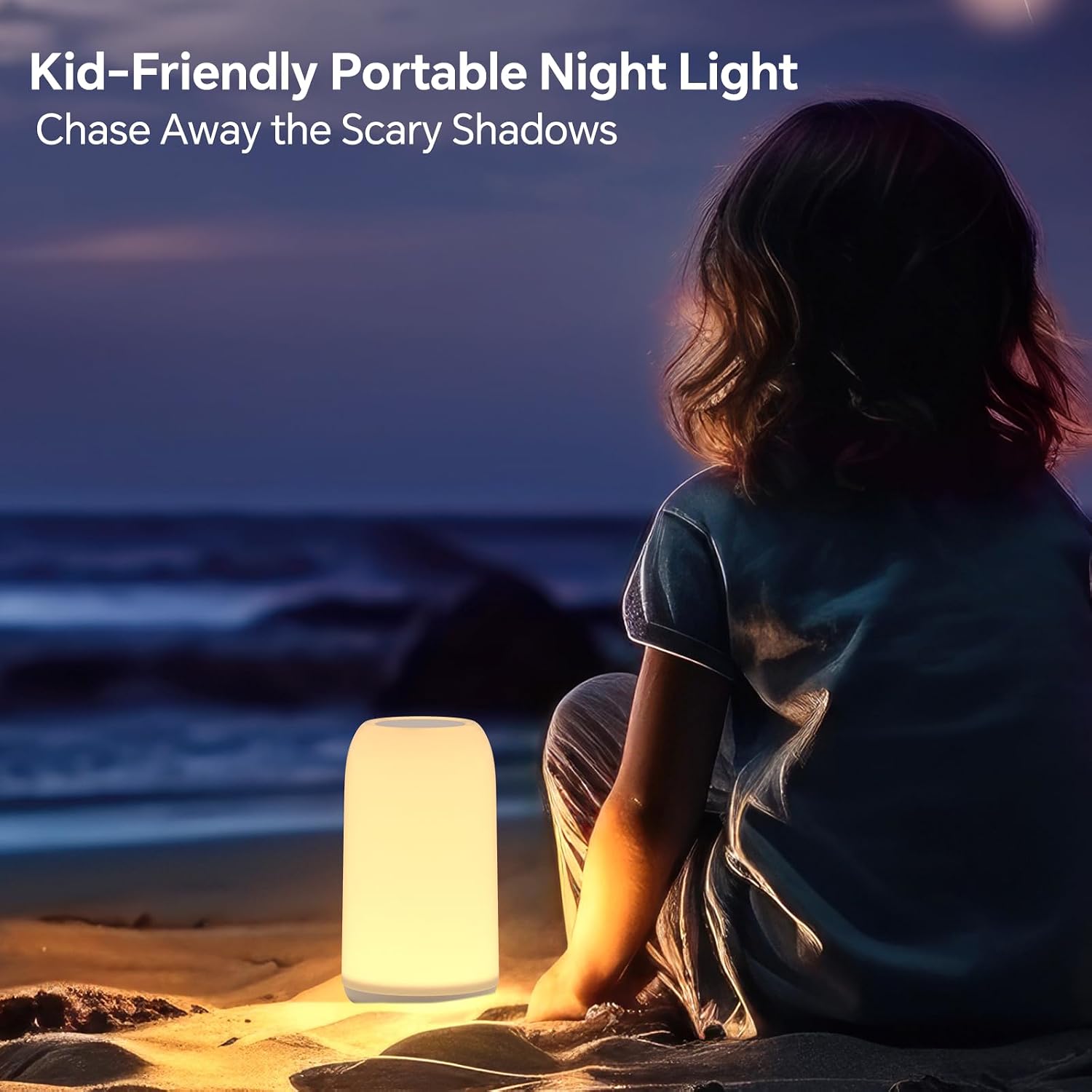 ROOTRO Cordless Table Lamps Rechargeable, Touch Lamp for Bedroom [Sleek Design & RGB Mode] 4-Level Brightness Small