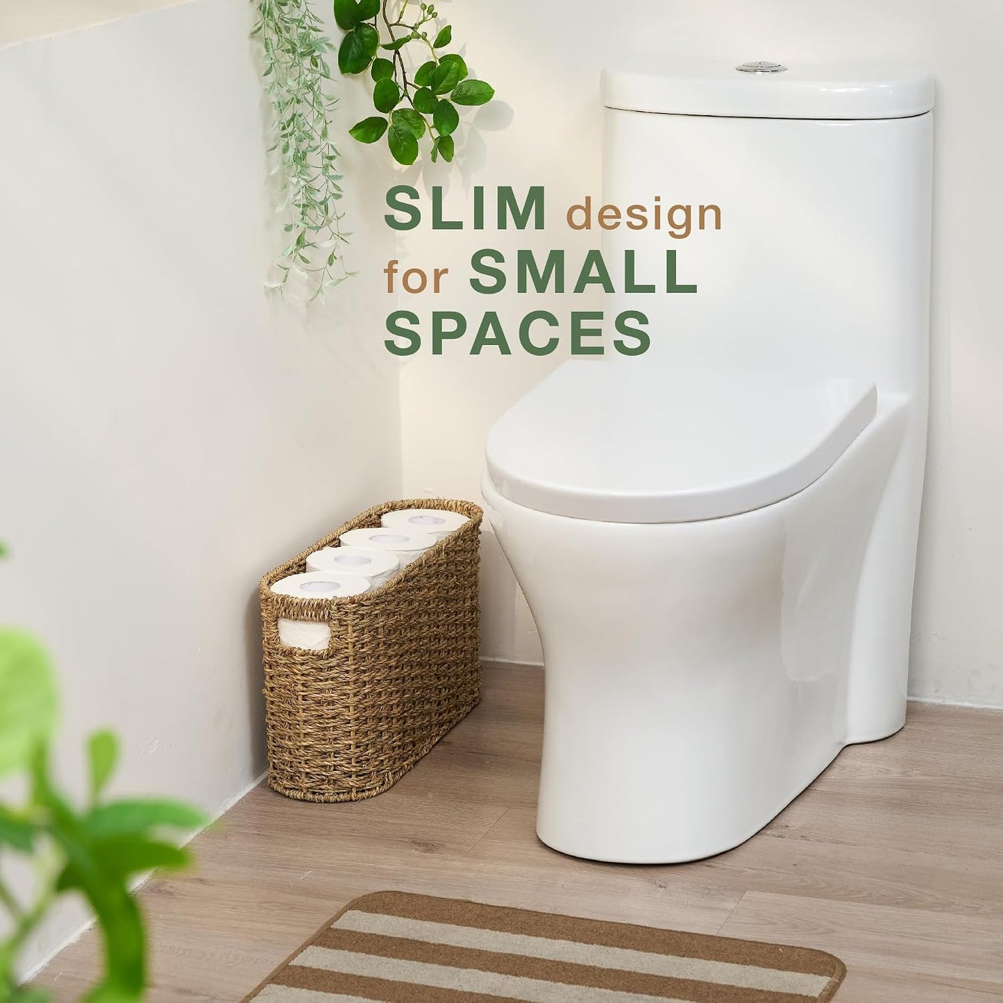 Seagrass Toilet Paper Storage Basket / Natural Seagrass / 6 Mega Rolls