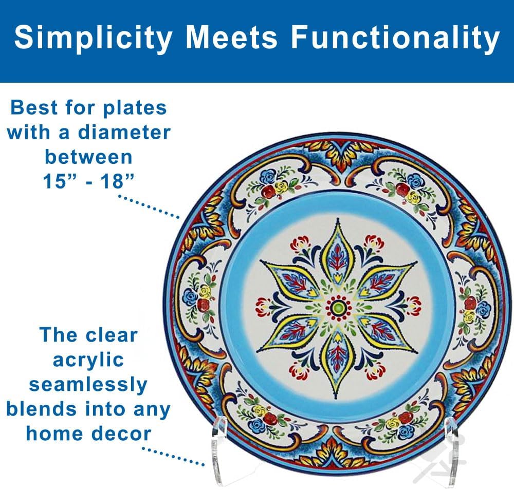12-inch Heavy Duty Plate Display Stand for 15-18 inch Plates | Holds 15-18in plates, plaques & books. Wall-mountable.