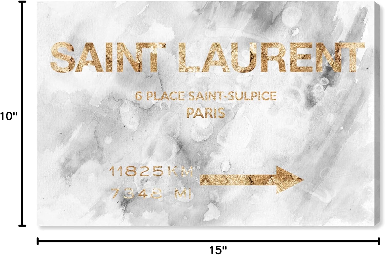 The Oliver Gal Artist Co. Modern in Paris Street Framed Canvas Wall / 15"L x 10"W / Gold / 10 x 15