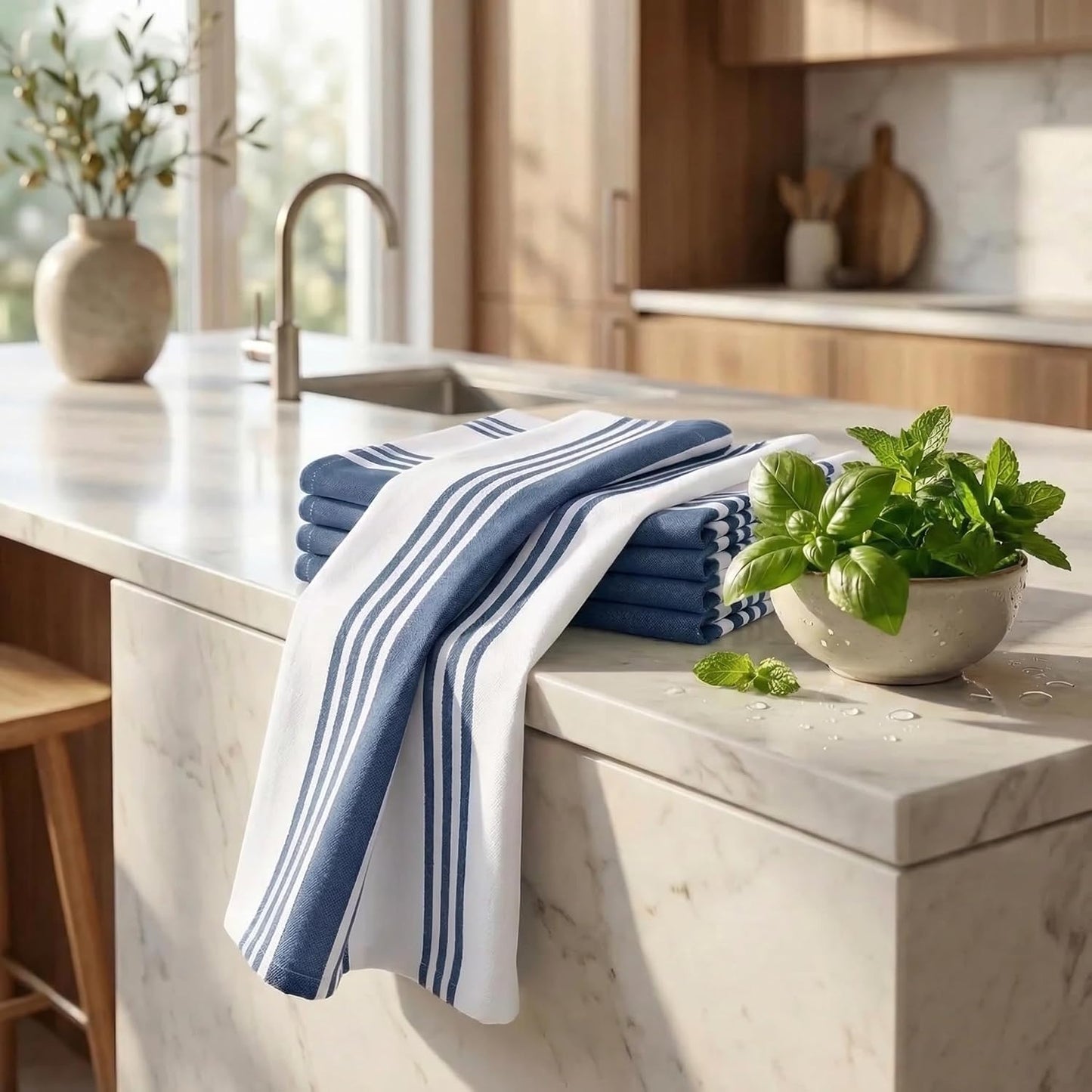 Urban Villa Kitchen Towels 100% Cotton Dish Towels for Kitchen (Set of 6) 20”x30” Dish Cloths Highly Absorbent Kitchen
