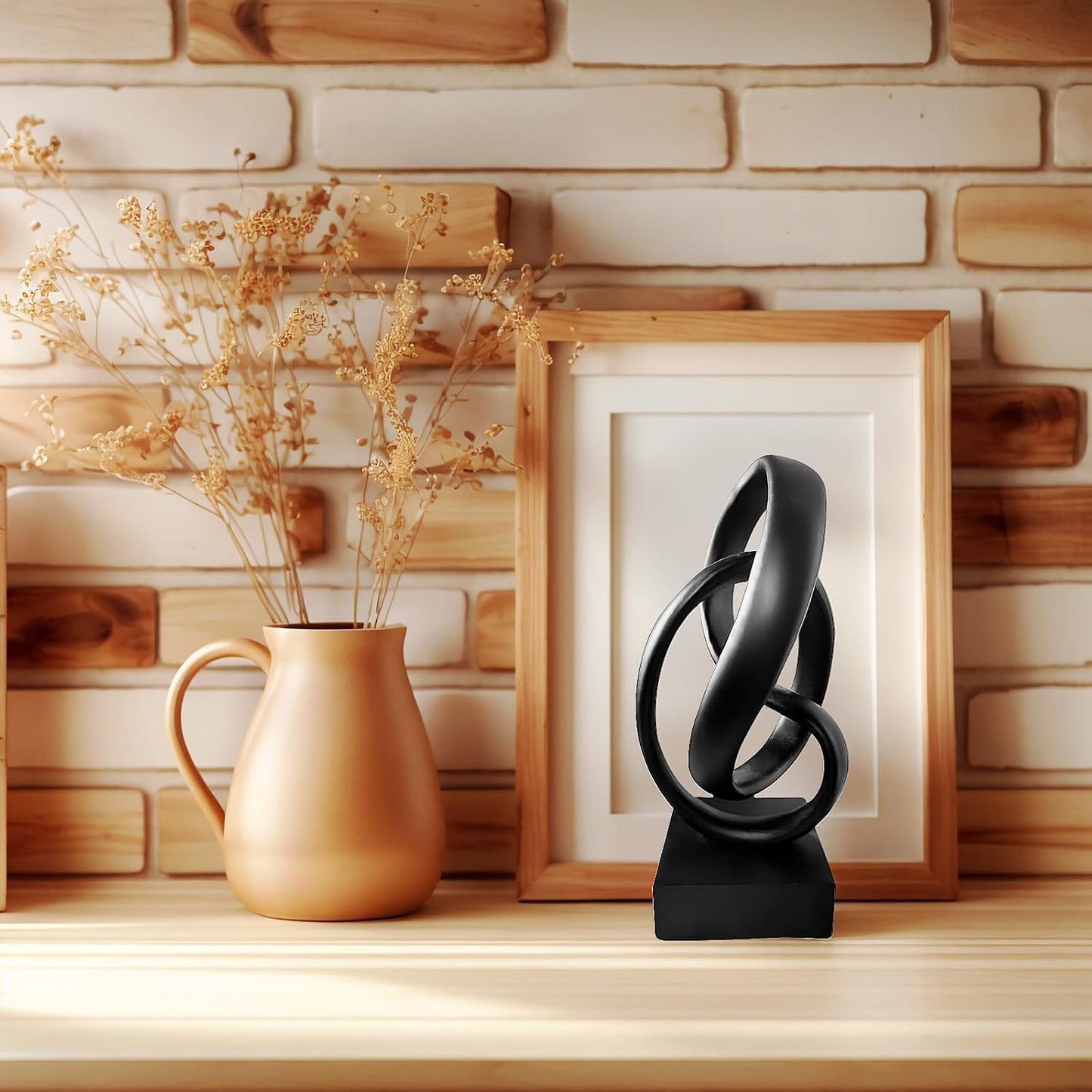 Abstract Statues / Knot Decor Mobius Knot Statue / Black