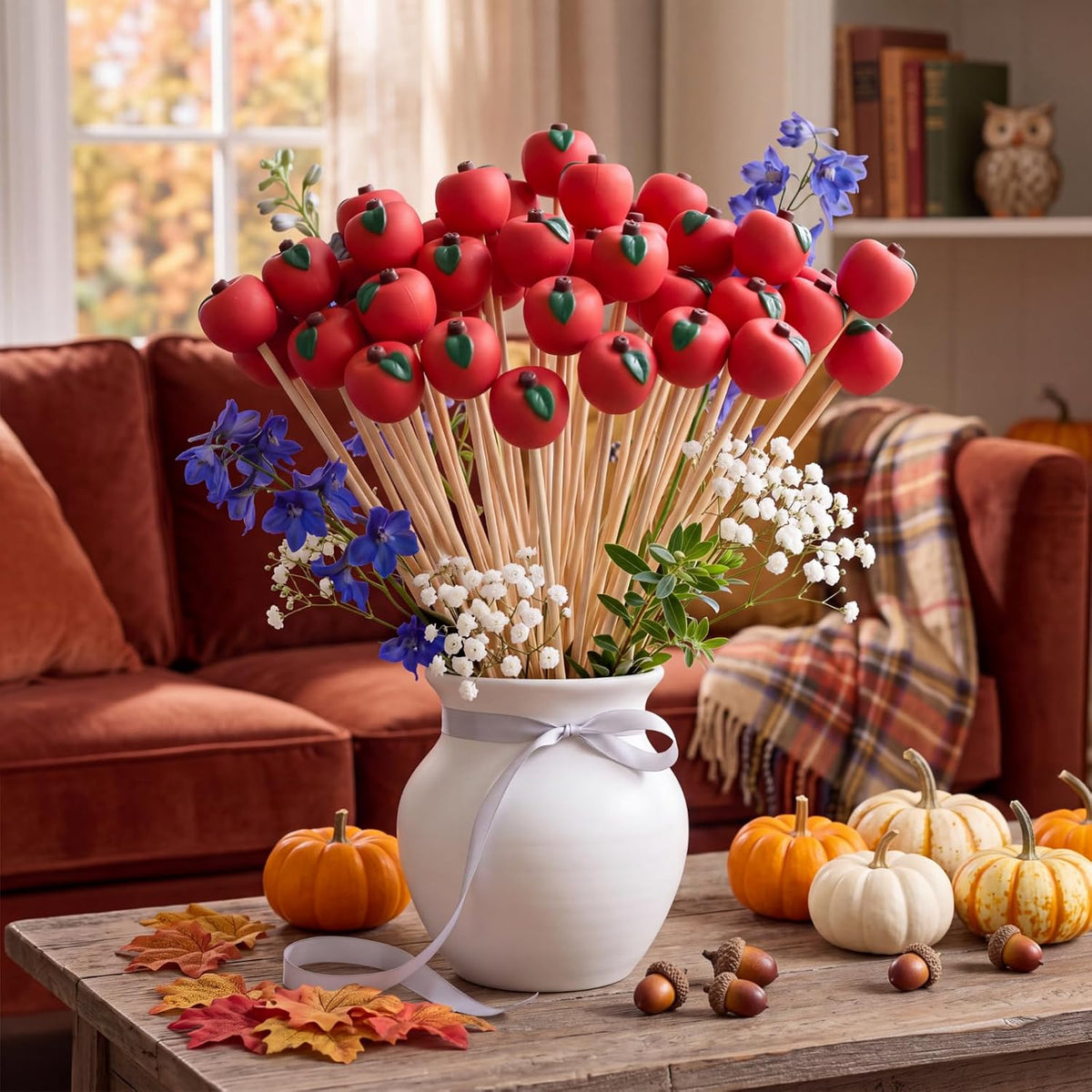Soulchen 24 Pcs Fall Apple Table Decor Teacher Appreciation Gift