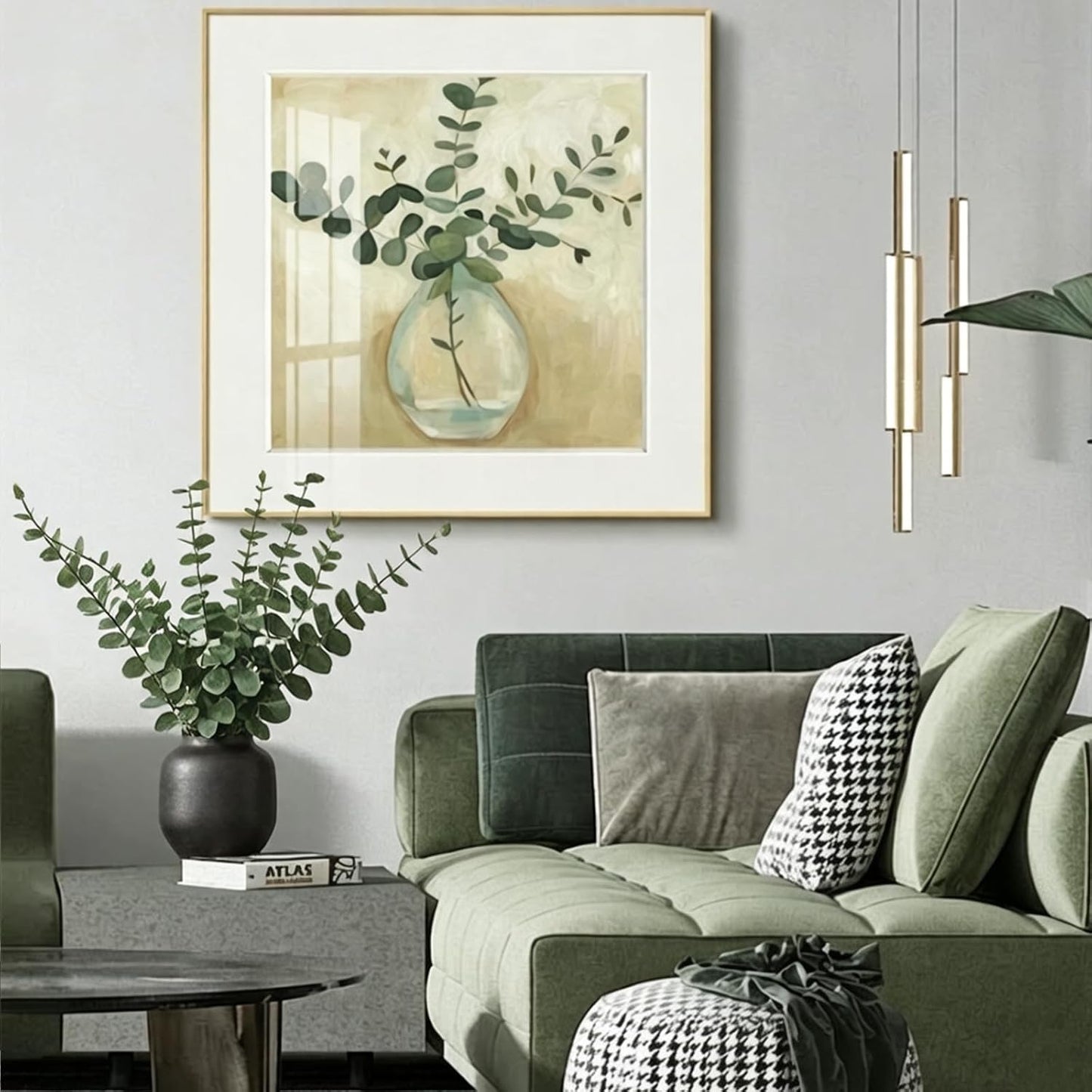 Fake Eucalyptus Plants Real Touch Faux Flower / Set of 40