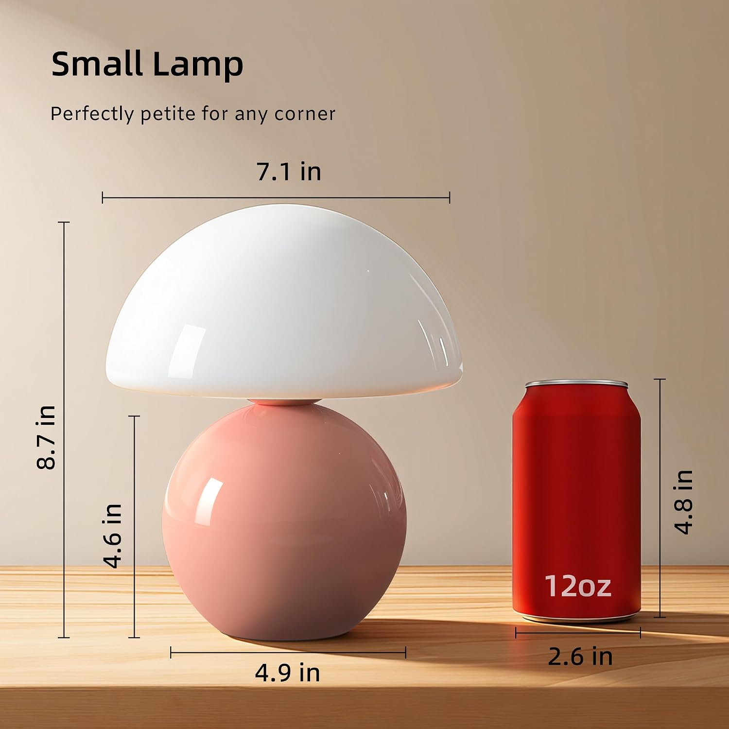 Mushroom Lamp Desk Lamp / Pink