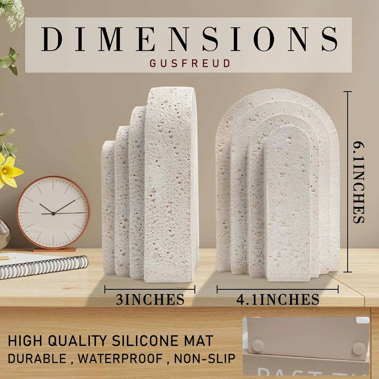 Heavy Duty Book Ends / Beige