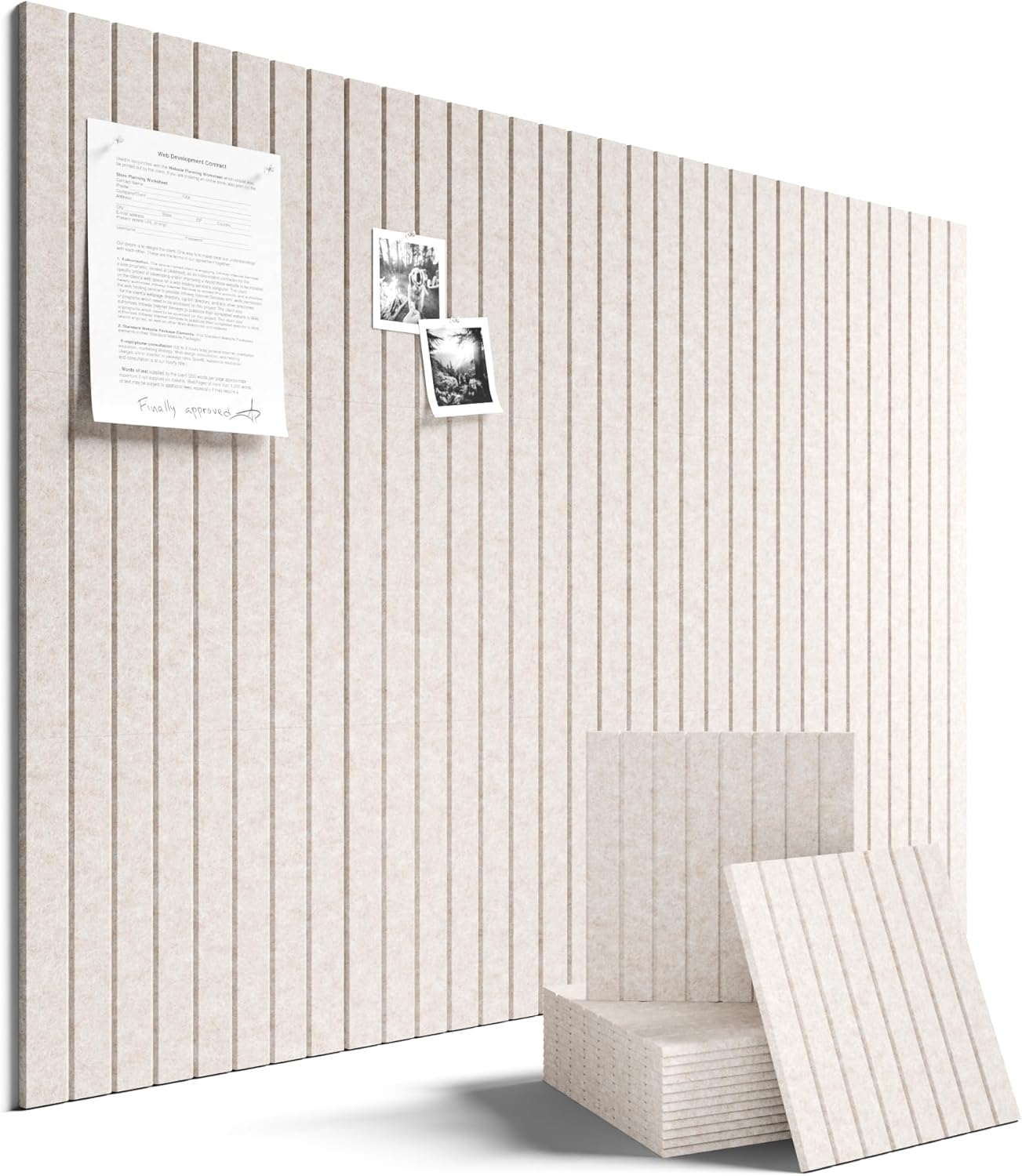 Fluxynara 36" x 24" Large Felt Bulletin Board, Oatmeal