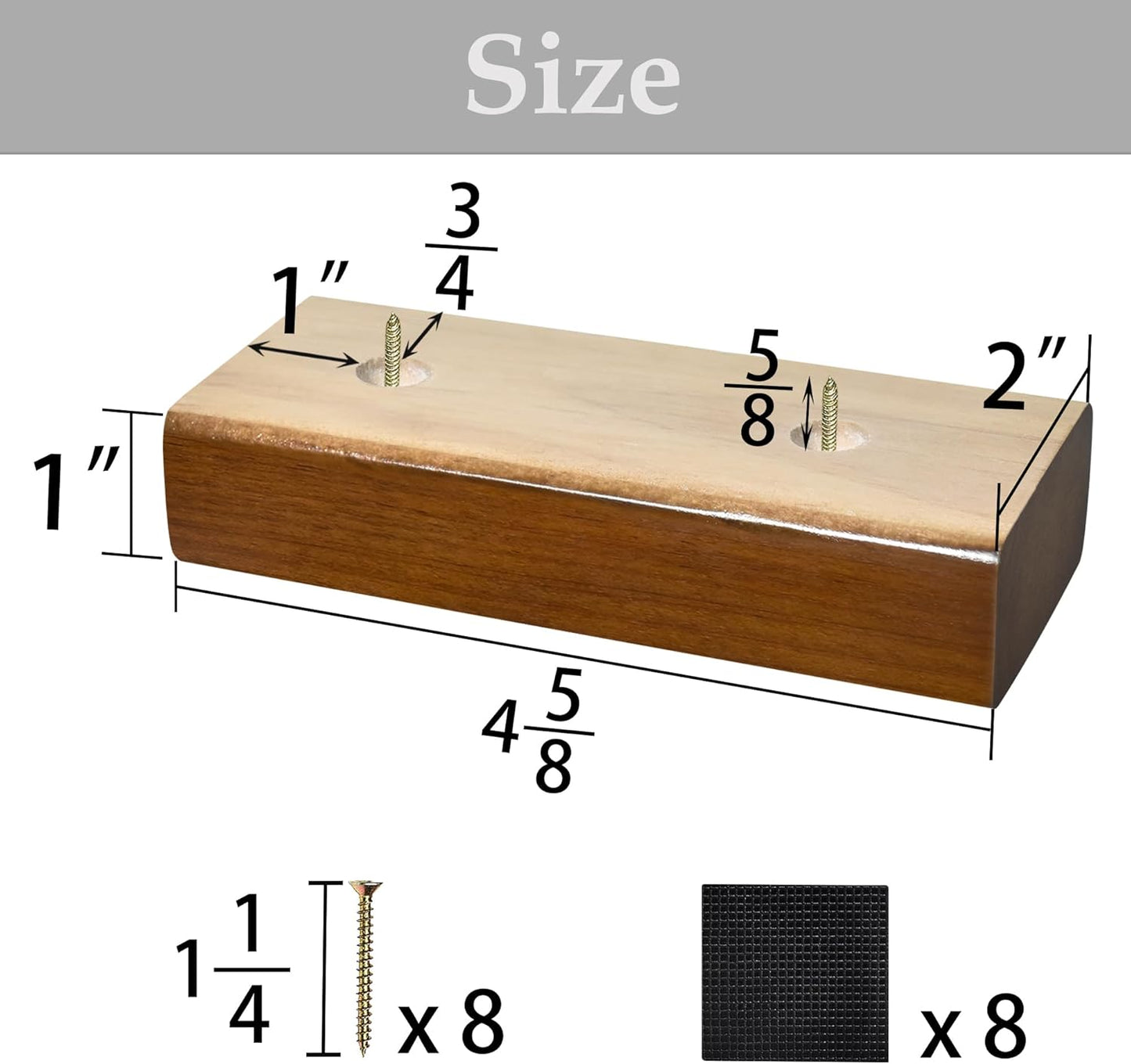 Wood Furniture Risers / 1 Inch Square