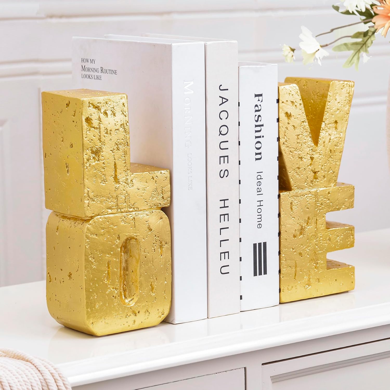 Modern Heavy Duty Bookends / Gold