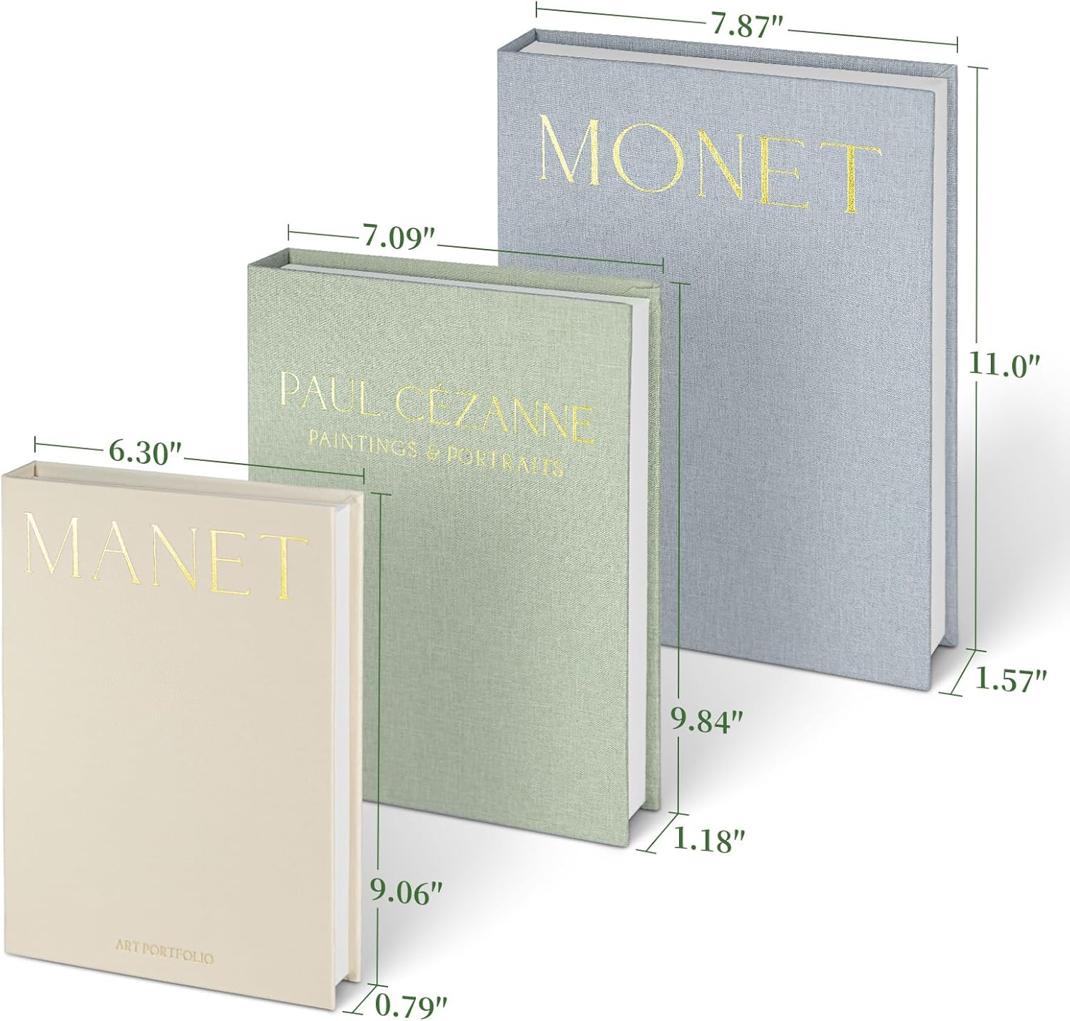 Linen Faux Books / Set of 3