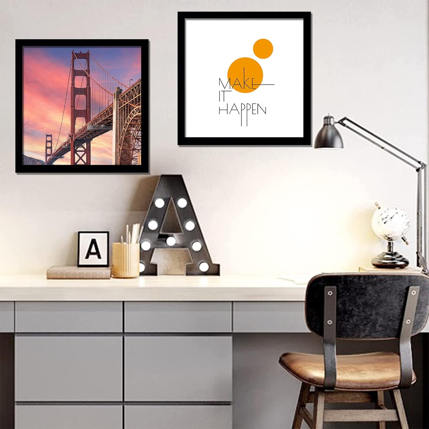 20x20 Picture Frame Set of 4, Black Gallery Wall Frames | Lightweight yet Sturdy with High-Clarity Panel, 20 x 20 Photo