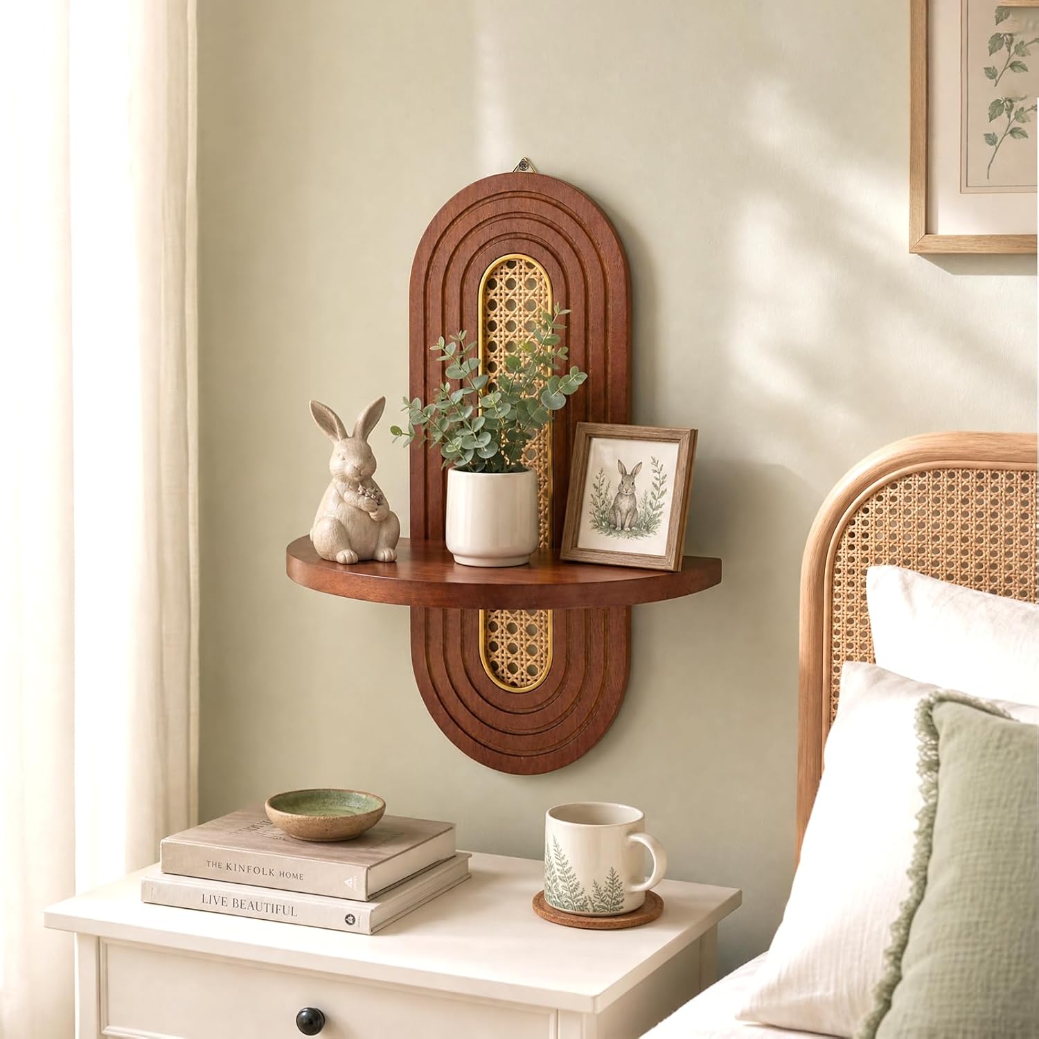 Rattan Plant Shelf / Set of 2
