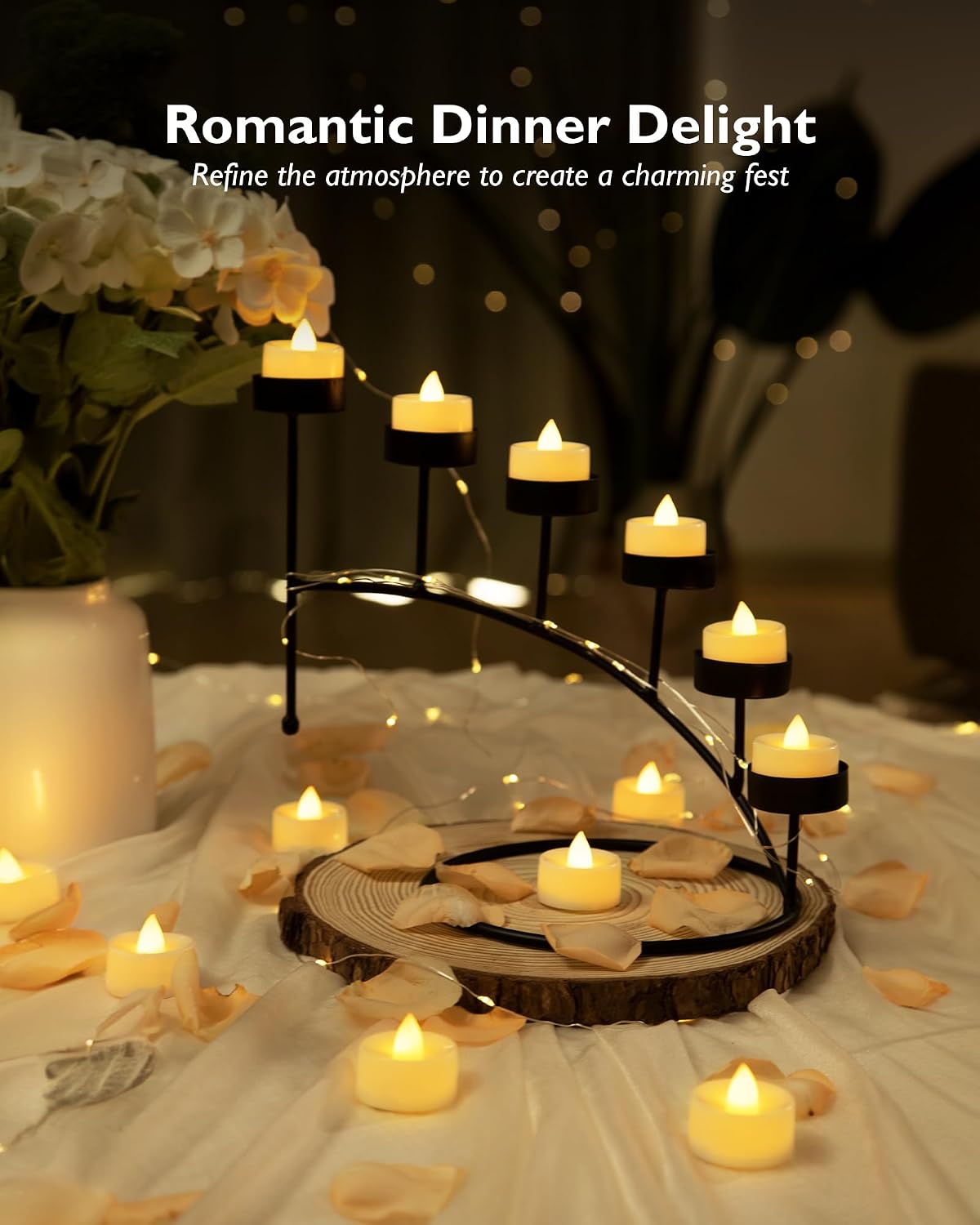 BEICHI 24Pcs Flameless LED Tea Lights with Remote & Timer,Ivory Base,400Hrs | Flickering TeaLights Candles Battery