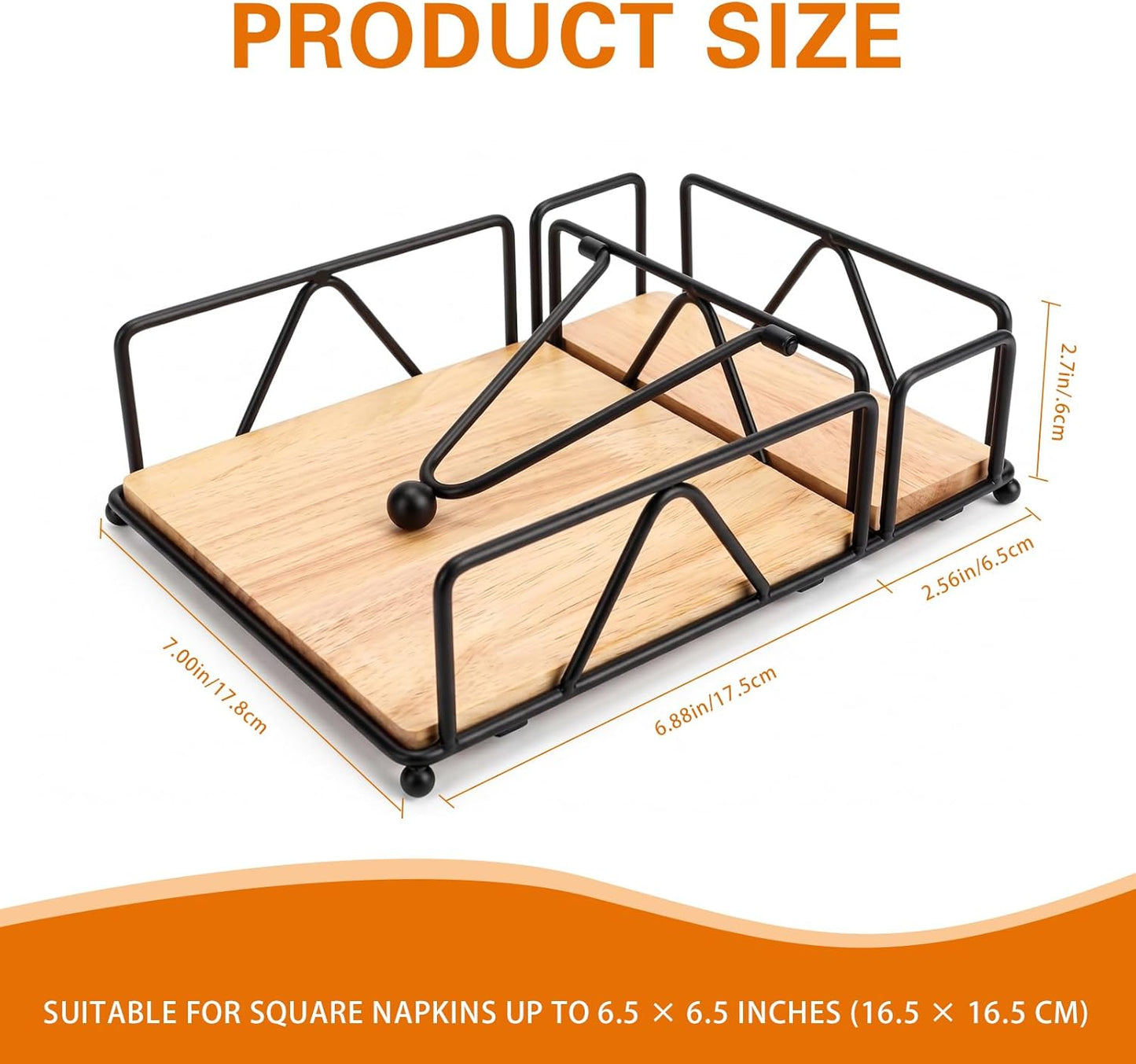 Metal and Wood Napkin Holder