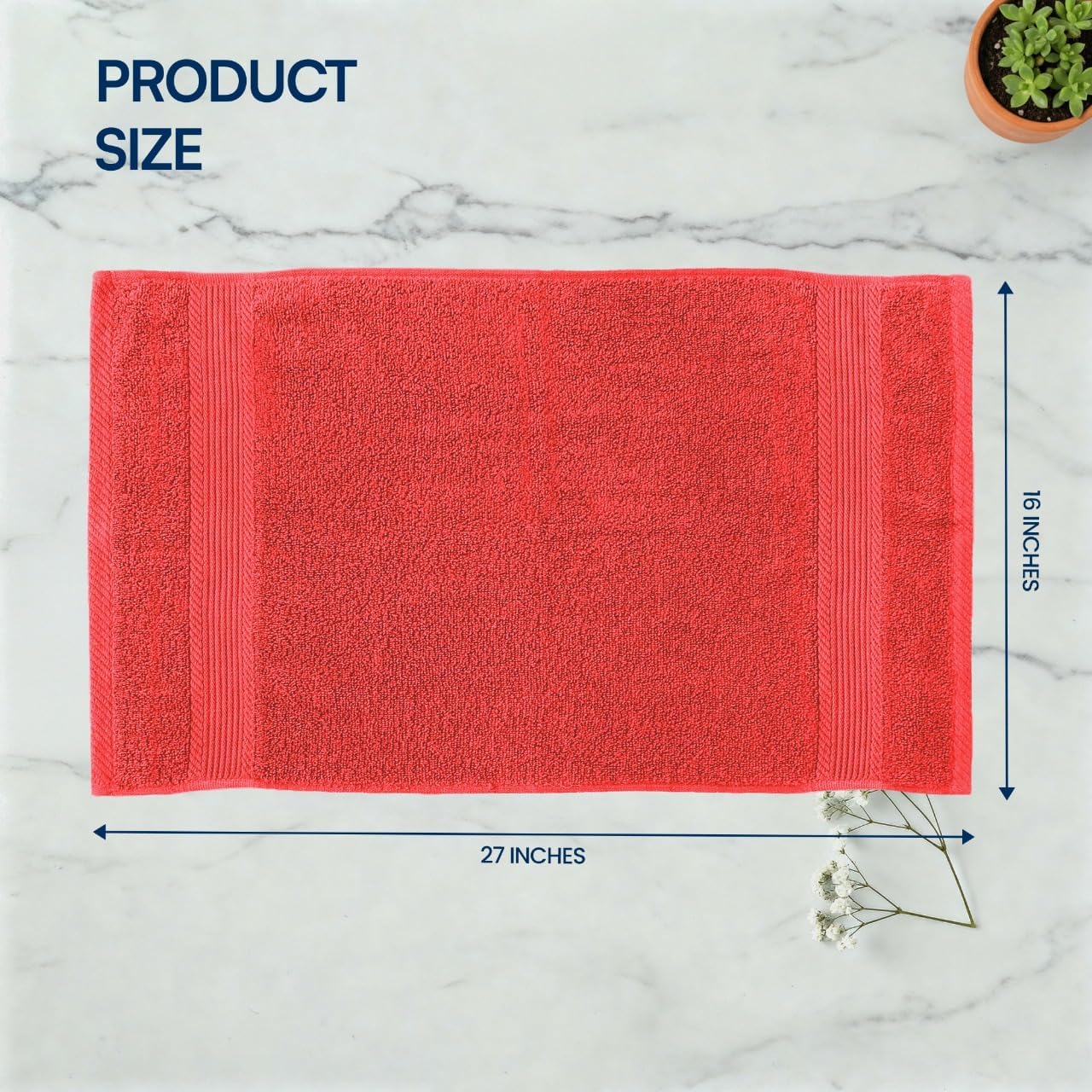 Linteum Textile Supply Red Hand Towels for Bathroom 16x27 Inches 100% Cotton Zero Twist Hand Towel Set Quick Dry Highly
