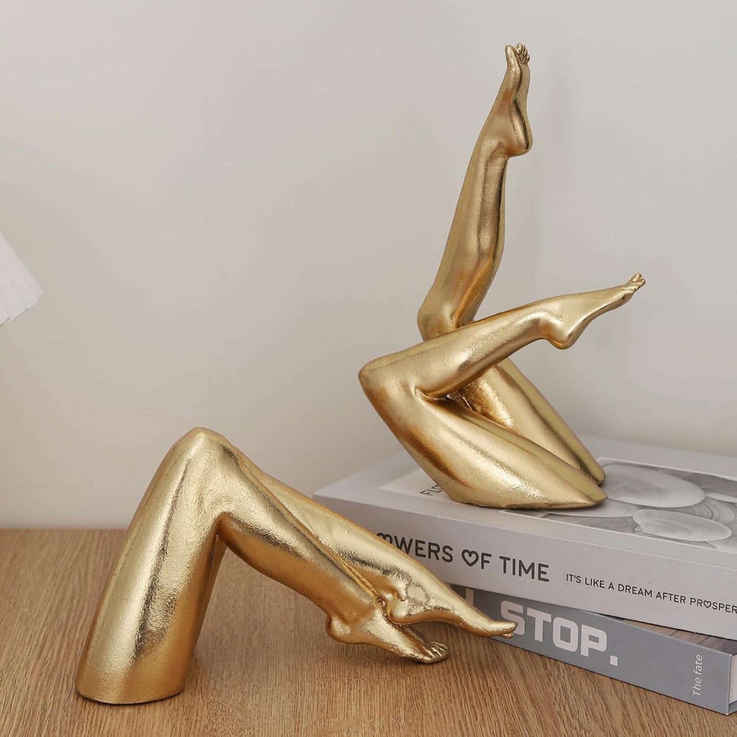 Golden Legs Sculpture Elegant Resin Home Decor Legs Statues Versatile Indoor/Outdoor / Bent Leg