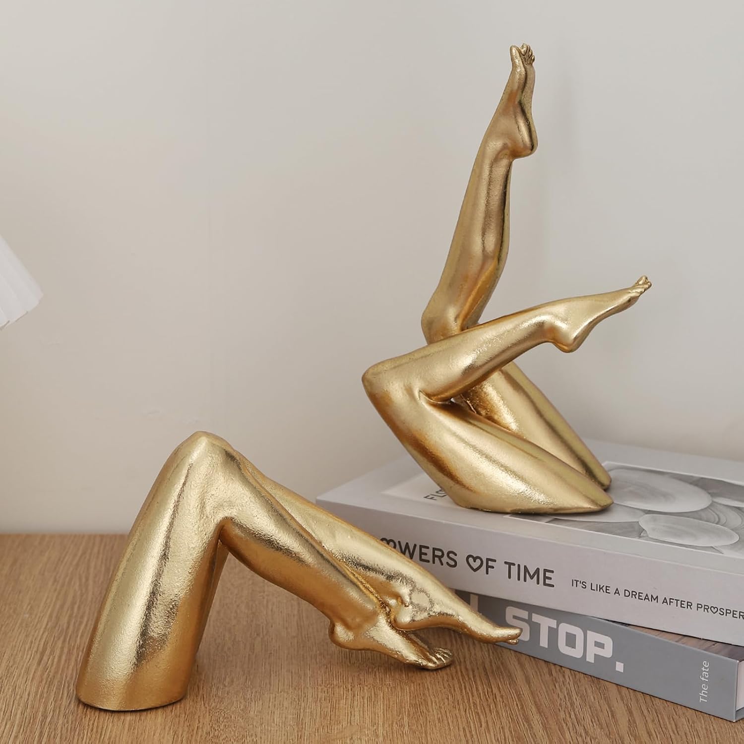 Golden Legs Sculpture Elegant Resin Home Decor Legs Statues Versatile Indoor/Outdoor / Bent Leg