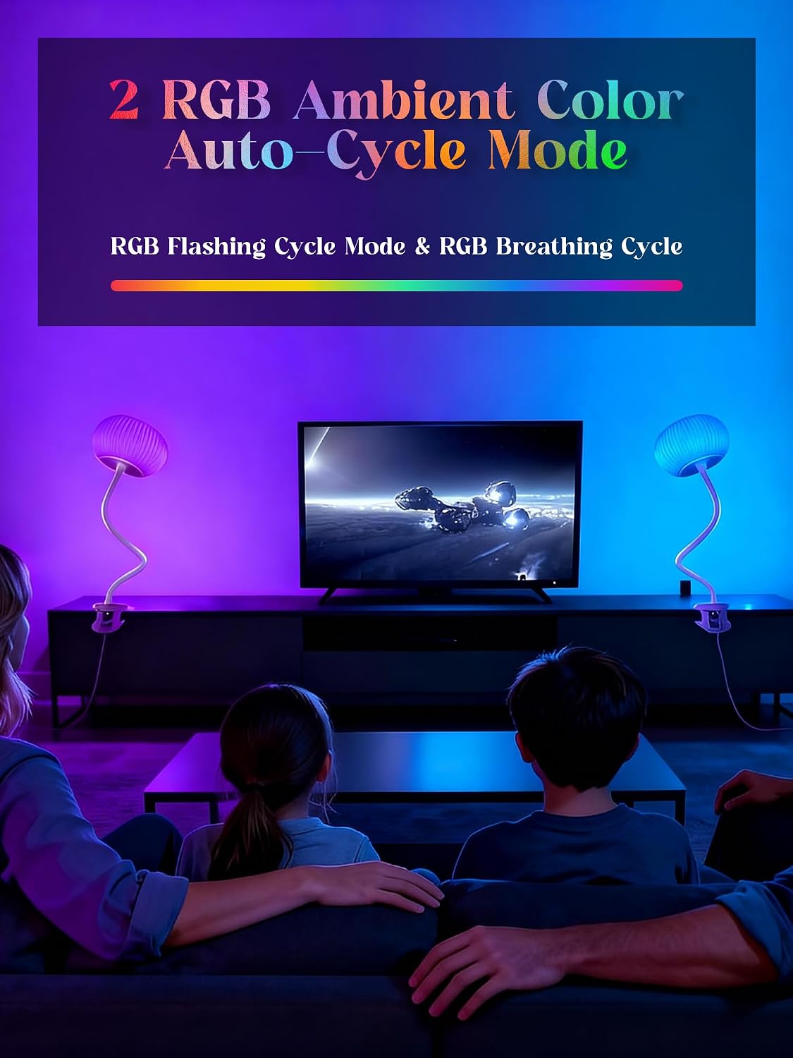 Clip on Lamp, 10 RGB Colors+10 Brightness Clip on Desk Lamp for Dorm Lamp | 800 lm Bright Clip on Light, USB Adapter