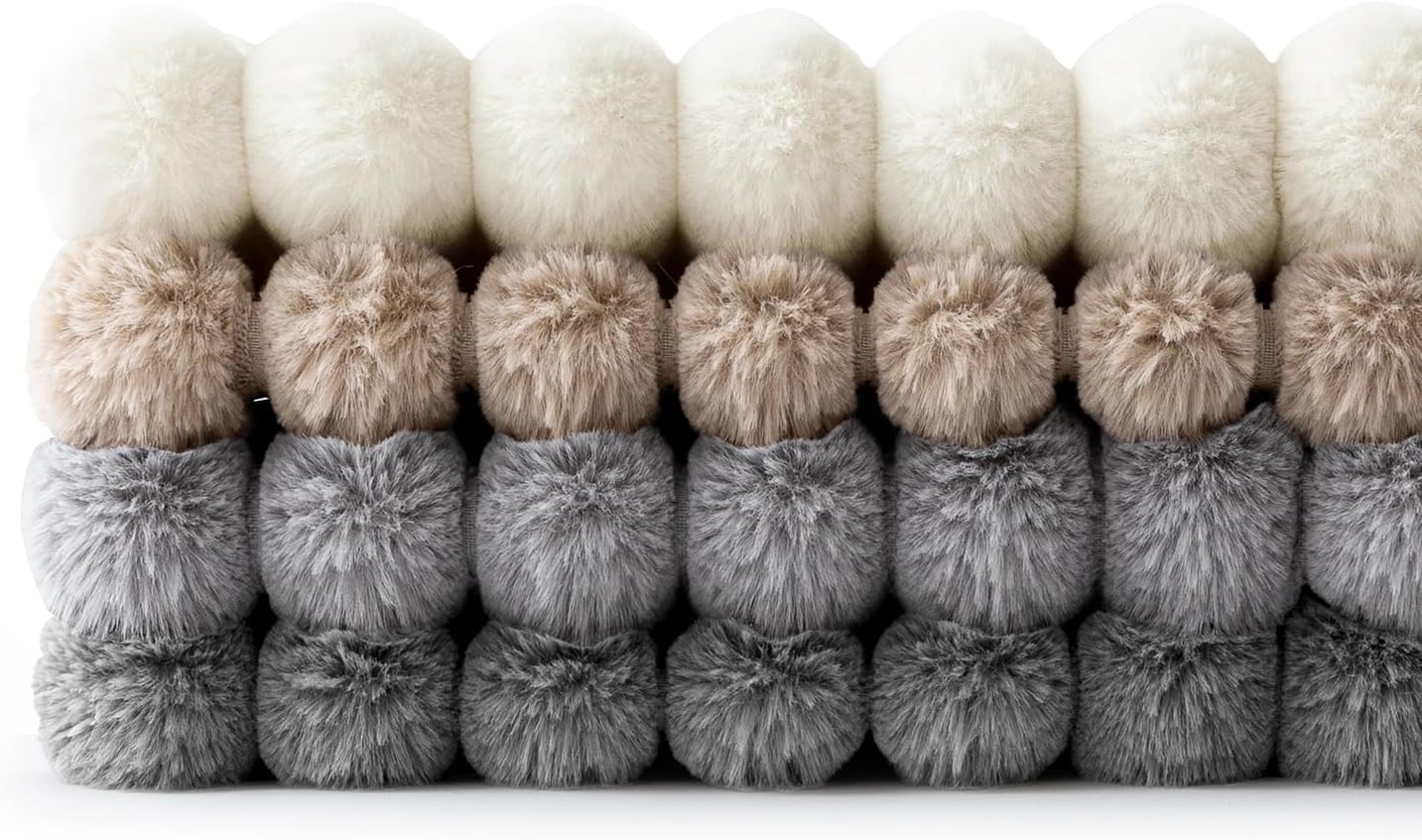 Faux Fur Plush Decorative Throw Pillow Covers / 18 x 18 / Grey Taupe / Set of 4