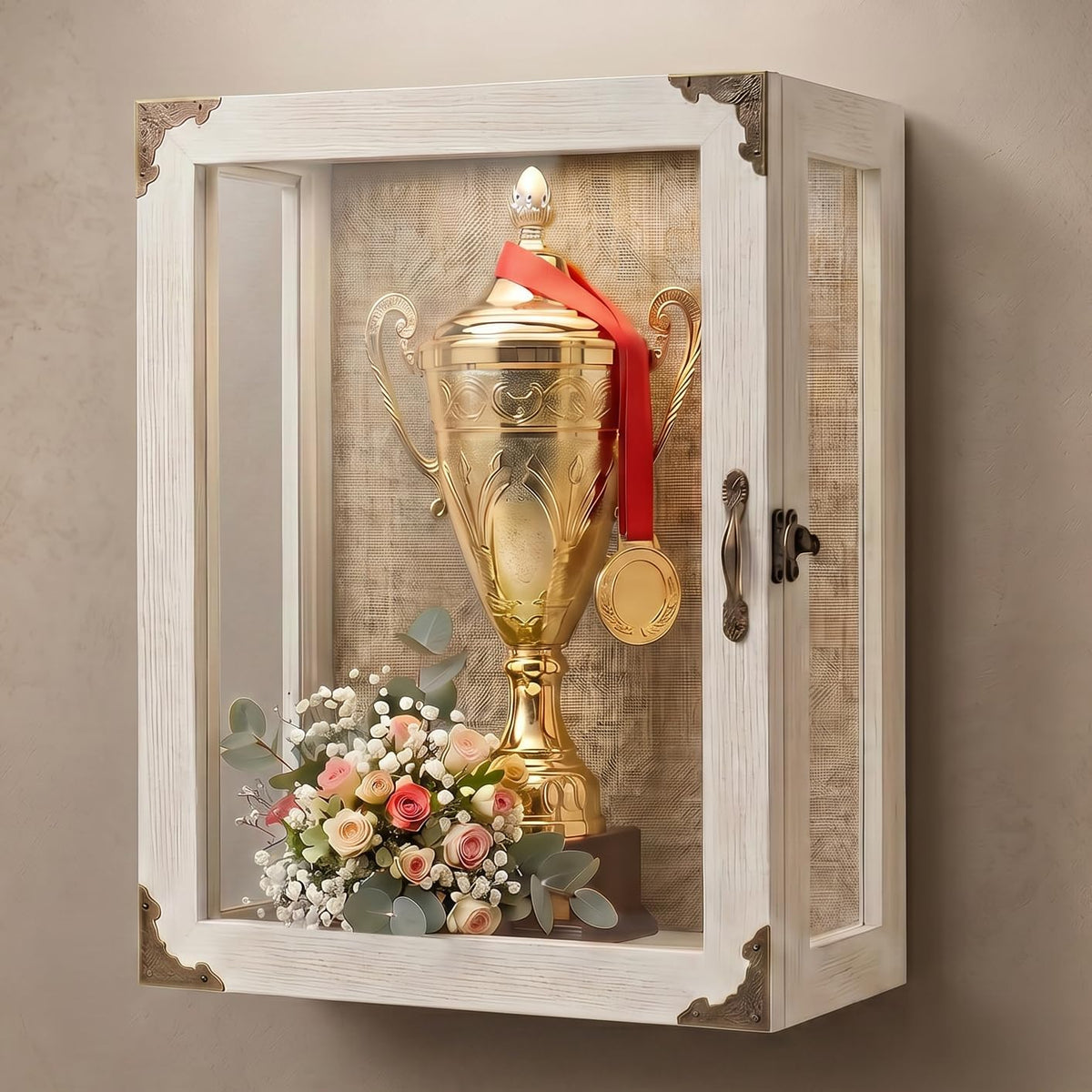 Shadow Box Display Case 11x14 Deep with Glass on 4 Sides, White Solid Wood Memory Box with 6.2" Overall Depth, Wall