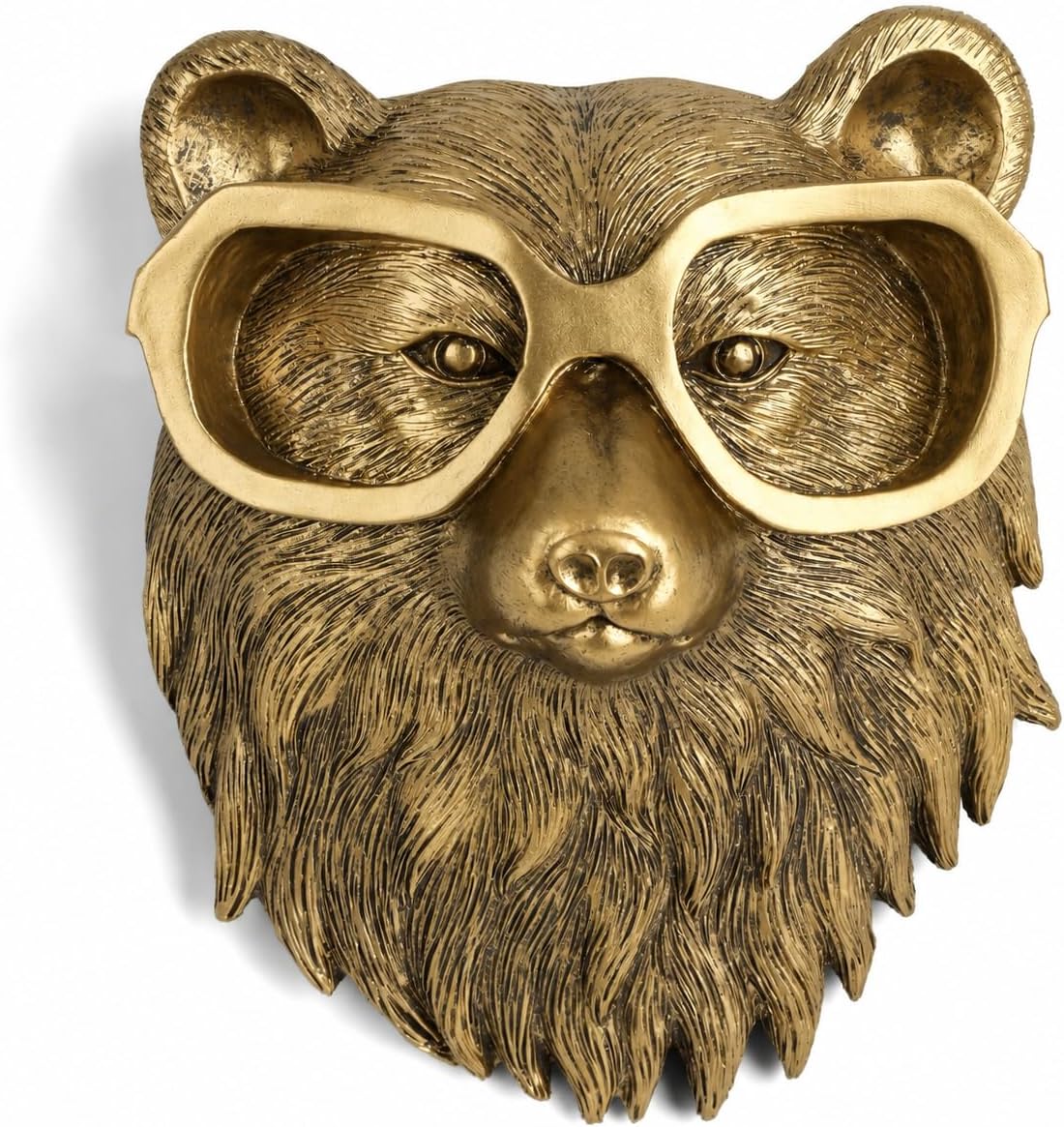 UITWMKTG Gold Bear Head Wall Decor - Modern Animal Wall Sculpture, Bear Wall Art for Living Room, Bedroom, Office, Gold