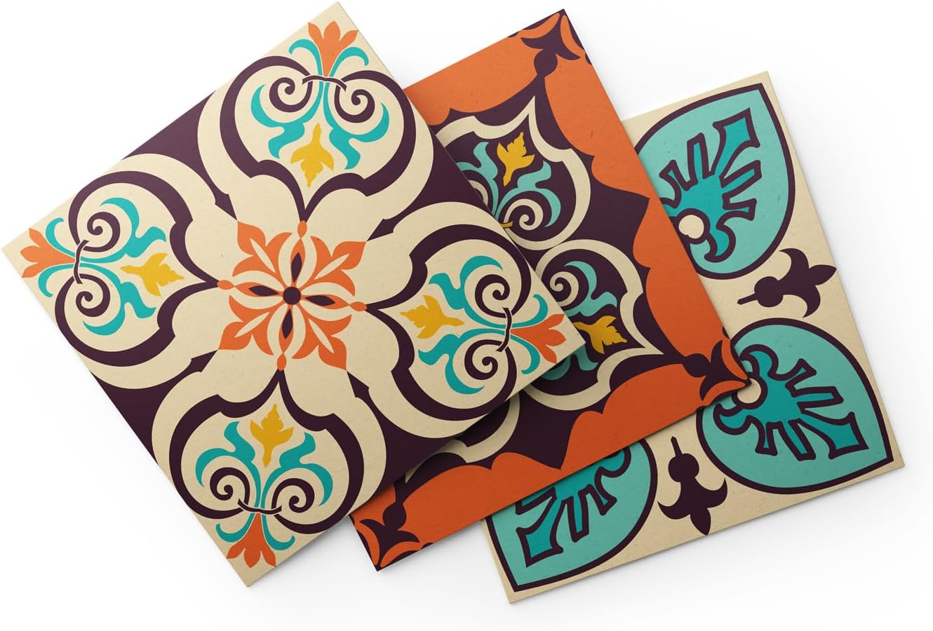 Terracotta and Tile Stickers / Teal / 5.9 Inch / Set of 16