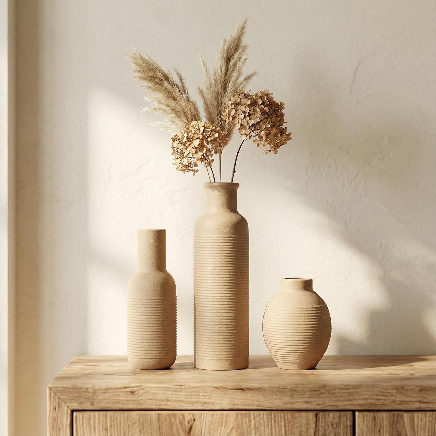 Rustic Farmhouse Vase / Retro / Set of 3