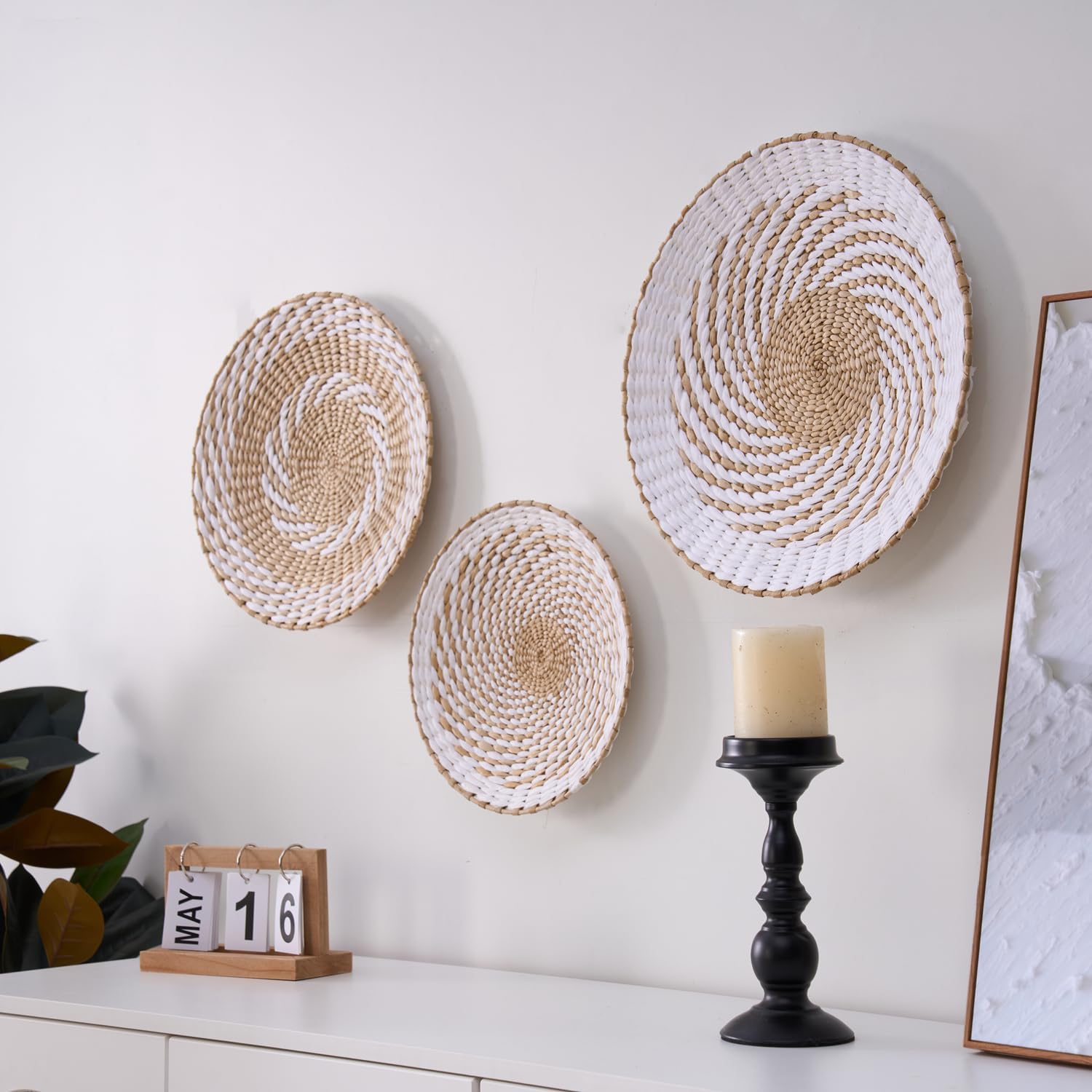 Boho Wall Basket Decor / Set of 3