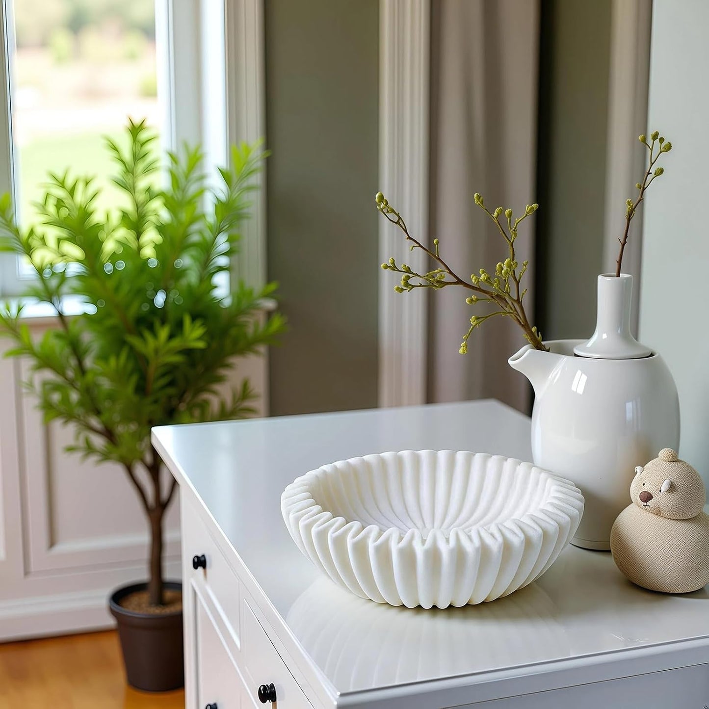 Decorative Bowl Modern Home Decor / White B