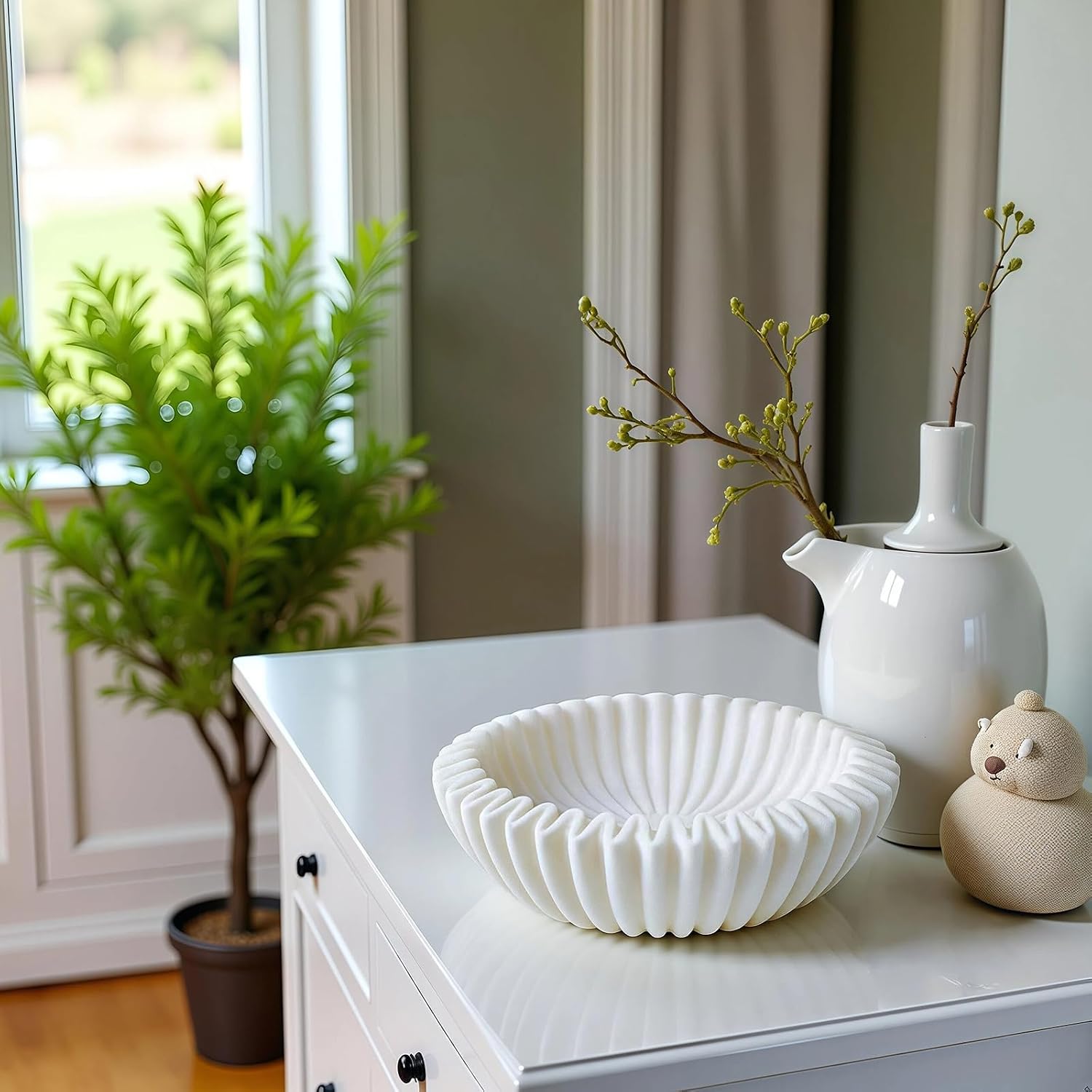 Decorative Bowl Modern Home Decor / White B
