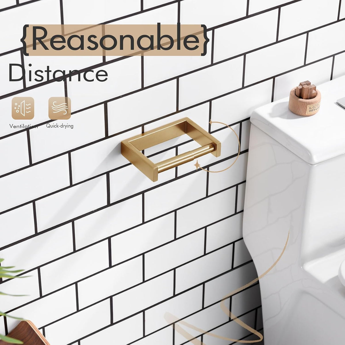 KOKOSIRI Toilet Paper Holder Spring Loaded Bathroom Toilet Roll Holder Wall Mount Champagne Bronze Stainless Steel