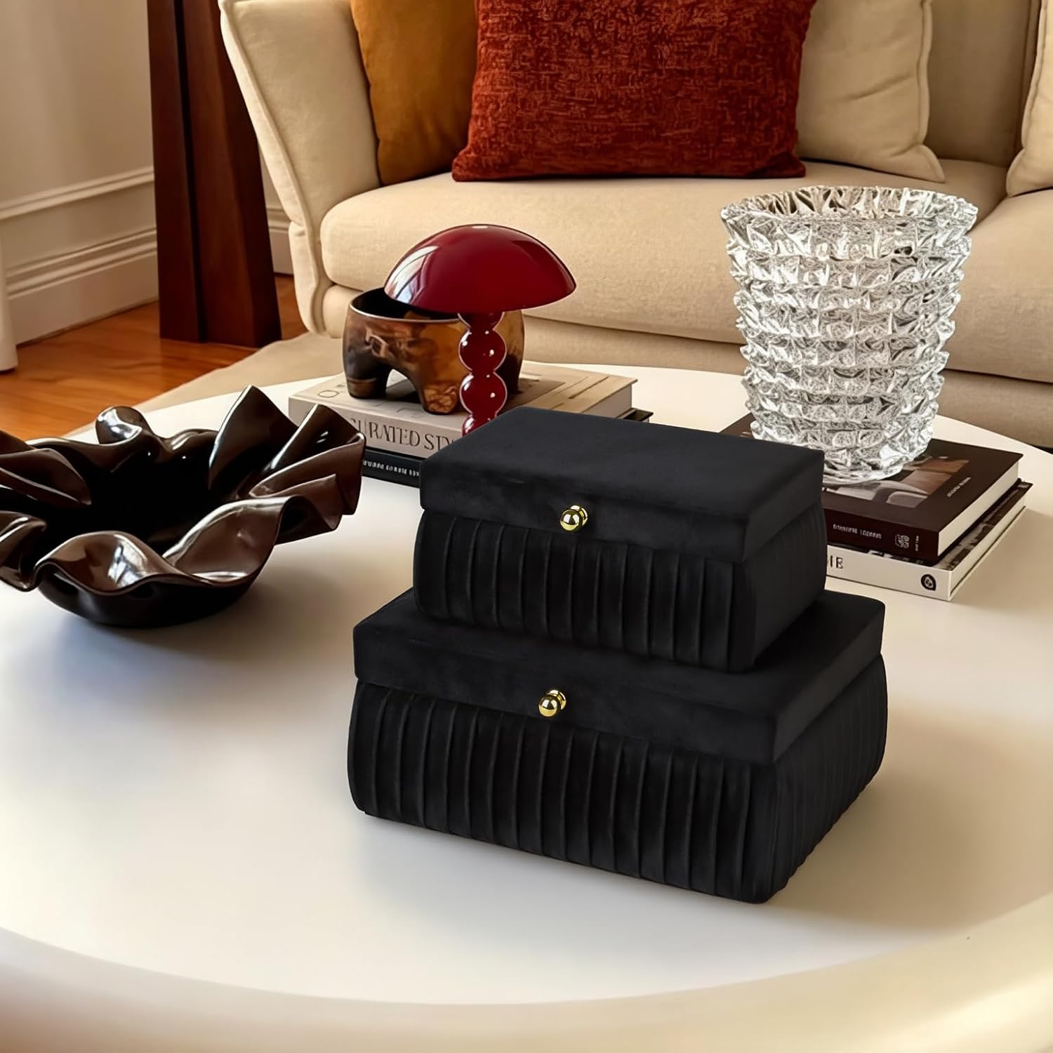 Velvet Decorative Boxes / Black Velvet