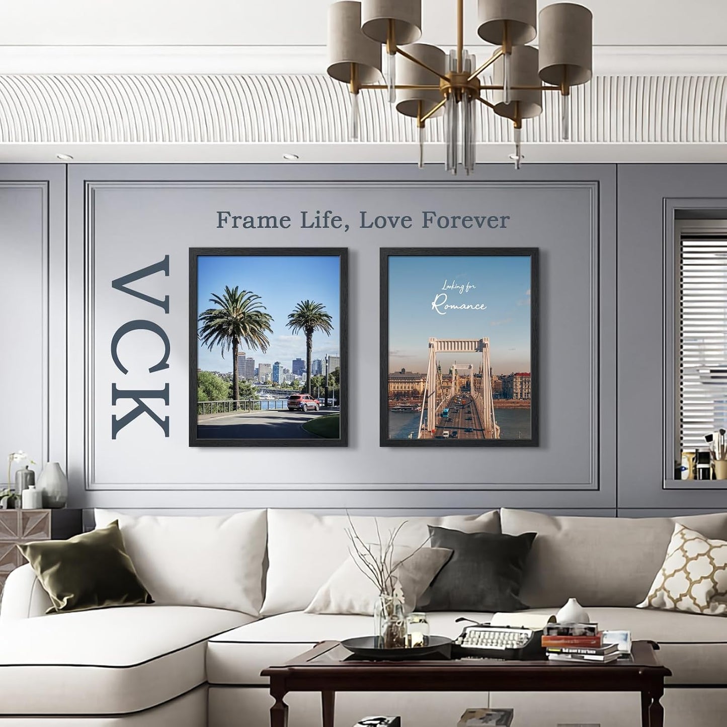 VCK 22x28 Frame Black 4 Pack, Wide Thick Wood Border, for Poster/Print | Exclusive Woodgrain, Wall Hanging, HD